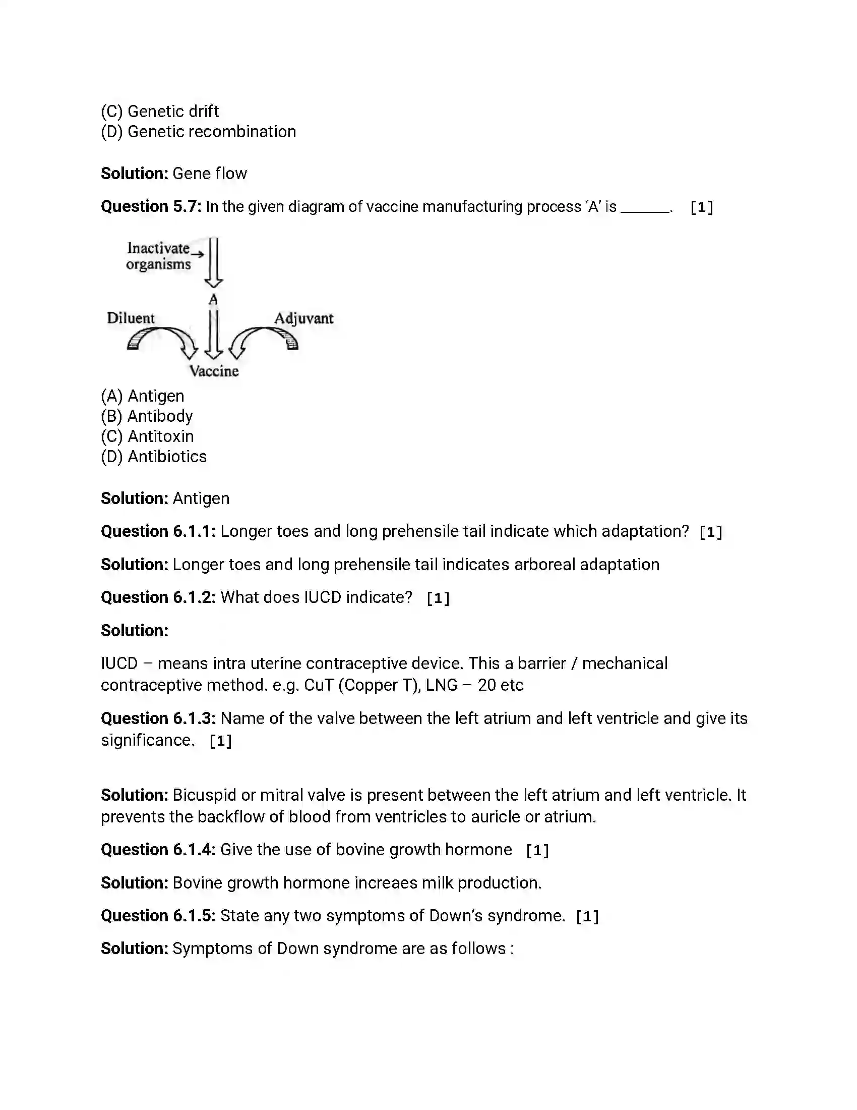 Maharashtra Board Class 12th 2018 Biology March - 2018 Previous Year Paper 12