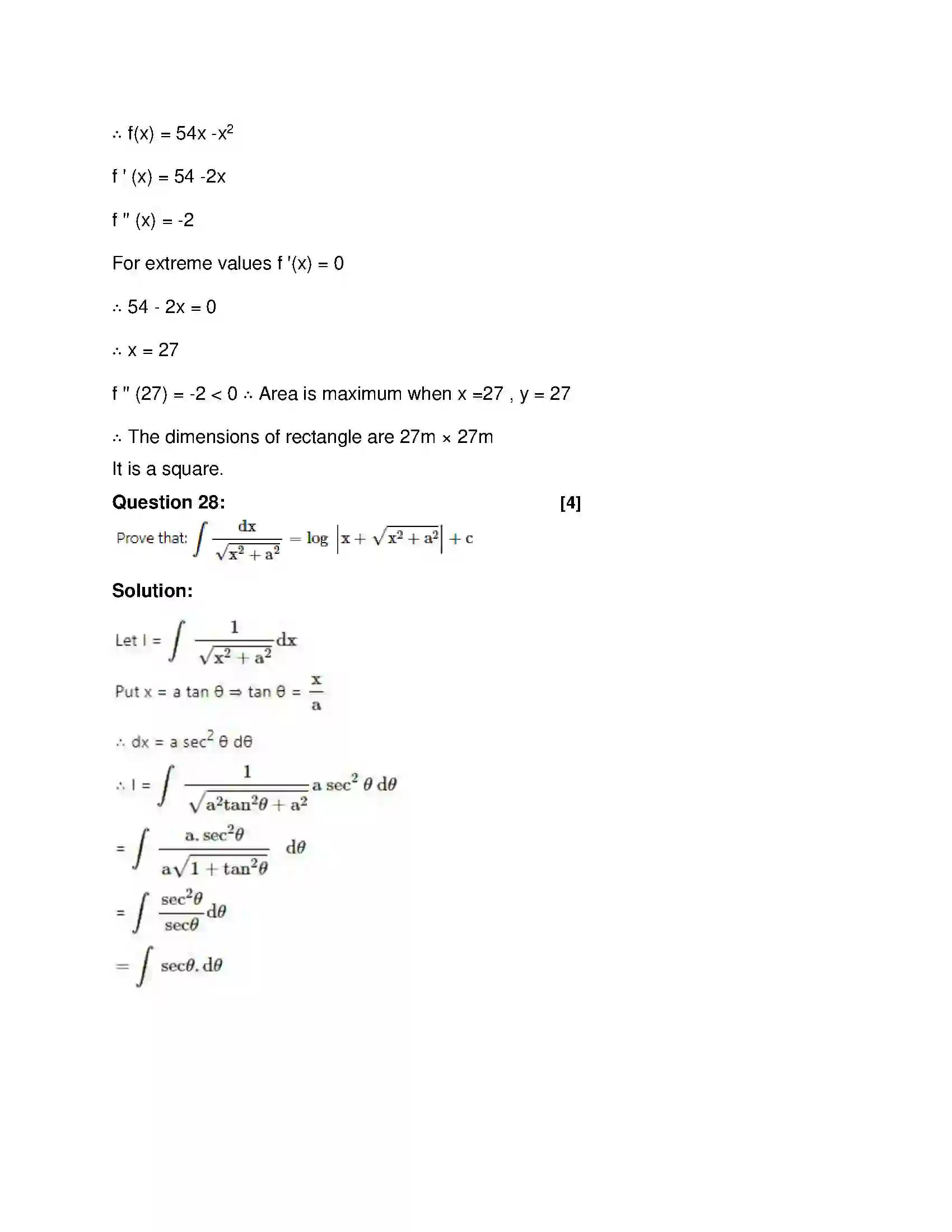 Maharashtra Board Class 12th 2019 Mathematics & Statistics - Feb 2019 - Set-1 Previous Year Paper 20
