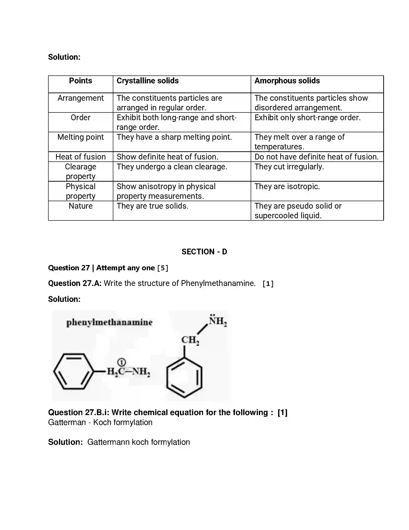 Maharashtra Board Class 12th 2019 Chemistry - Feb 2019 - Set-1 Previous Year Paper 12