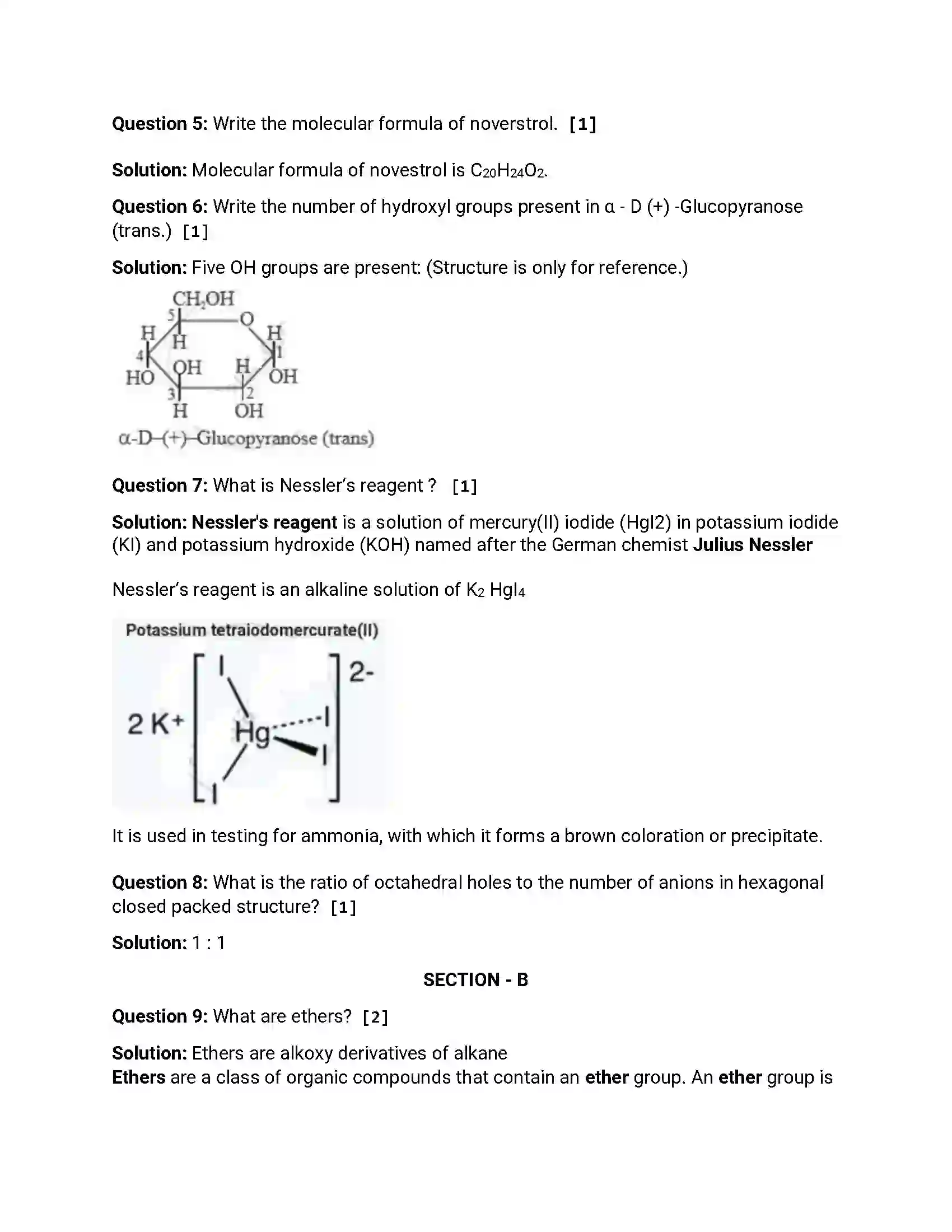 Maharashtra Board Class 12th 2019 Chemistry - Feb 2019 - Set-1 Previous Year Paper 2