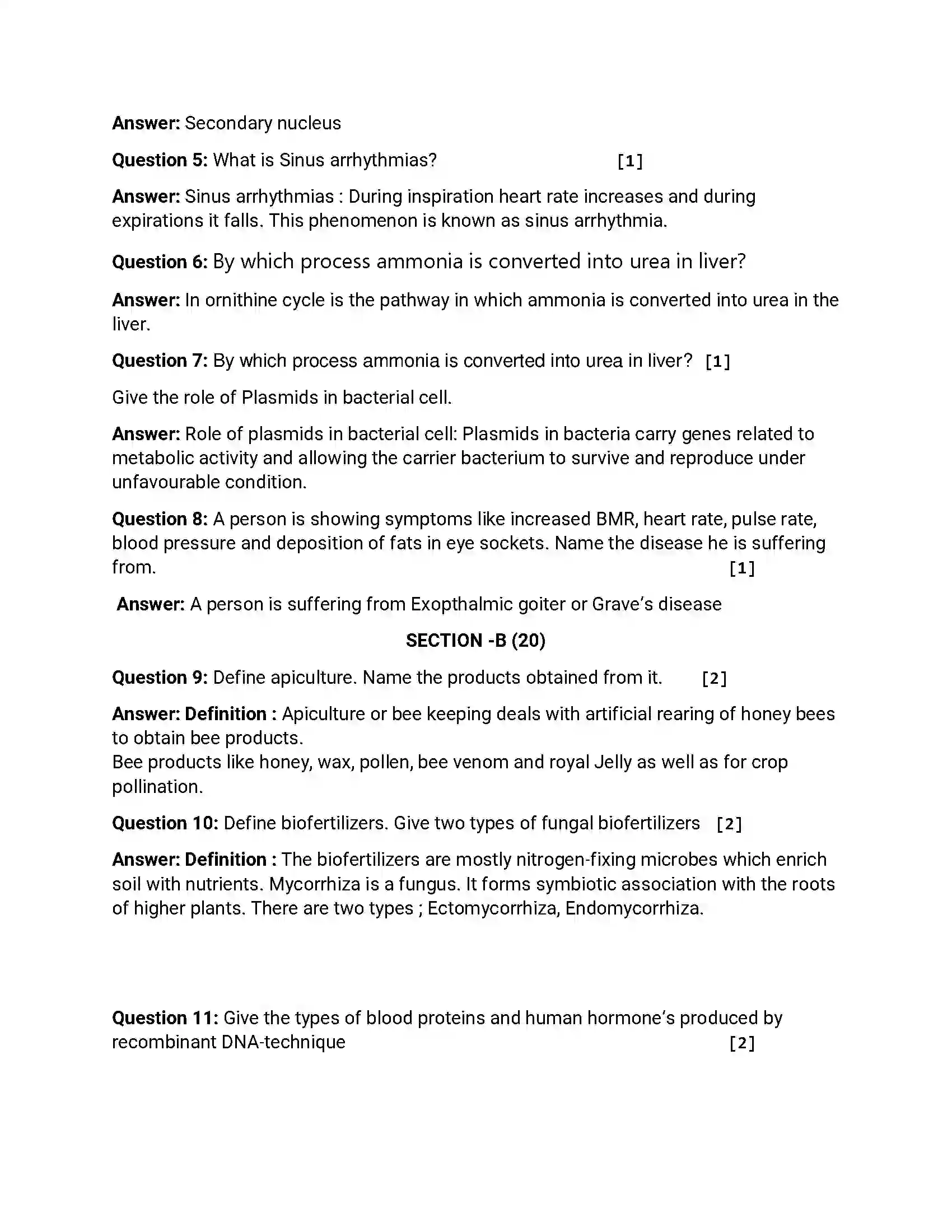 Maharashtra Board Class 12th 2019 Biology - Feb 2019 - Set-1 Previous Year Paper 2