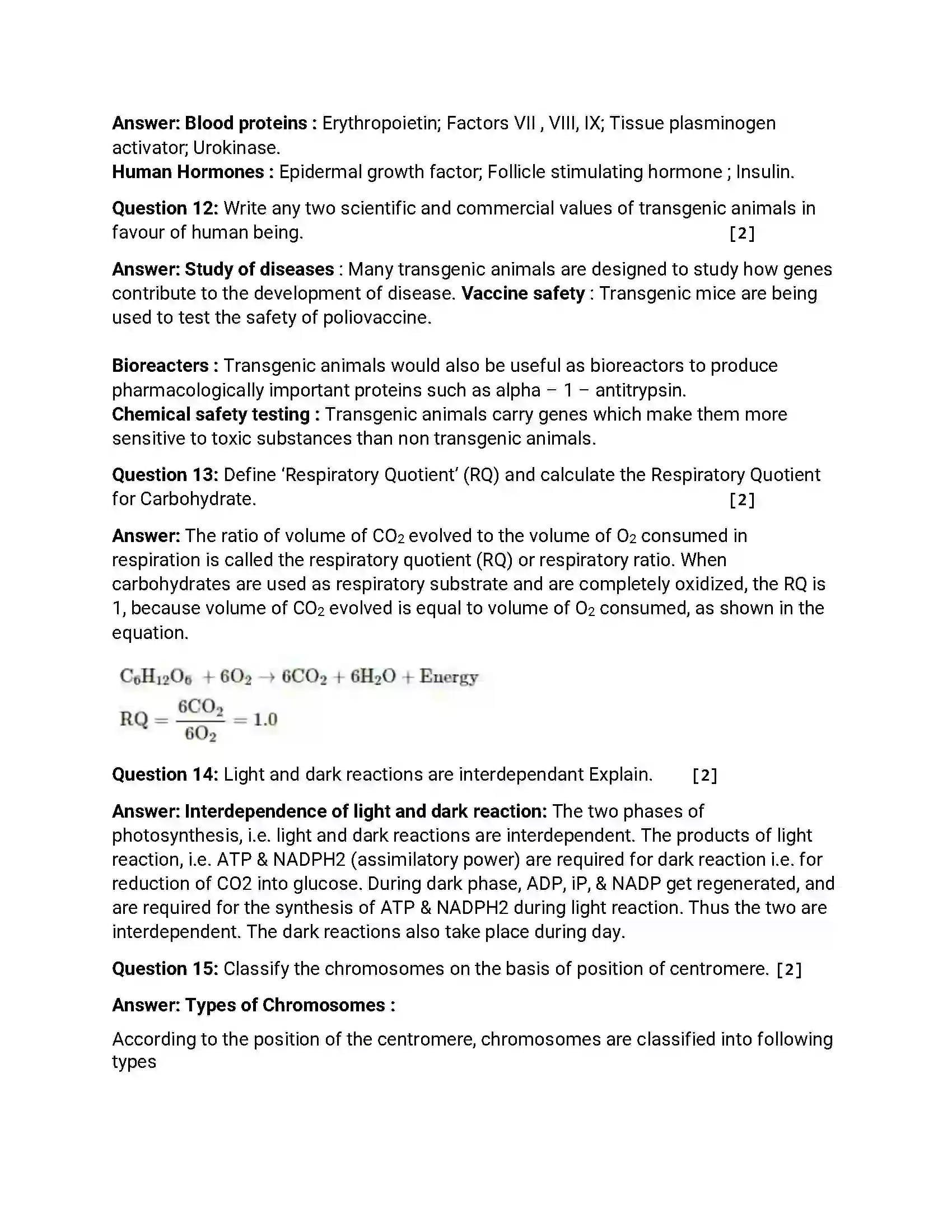 Maharashtra Board Class 12th 2019 Biology - Feb 2019 - Set-1 Previous Year Paper 3