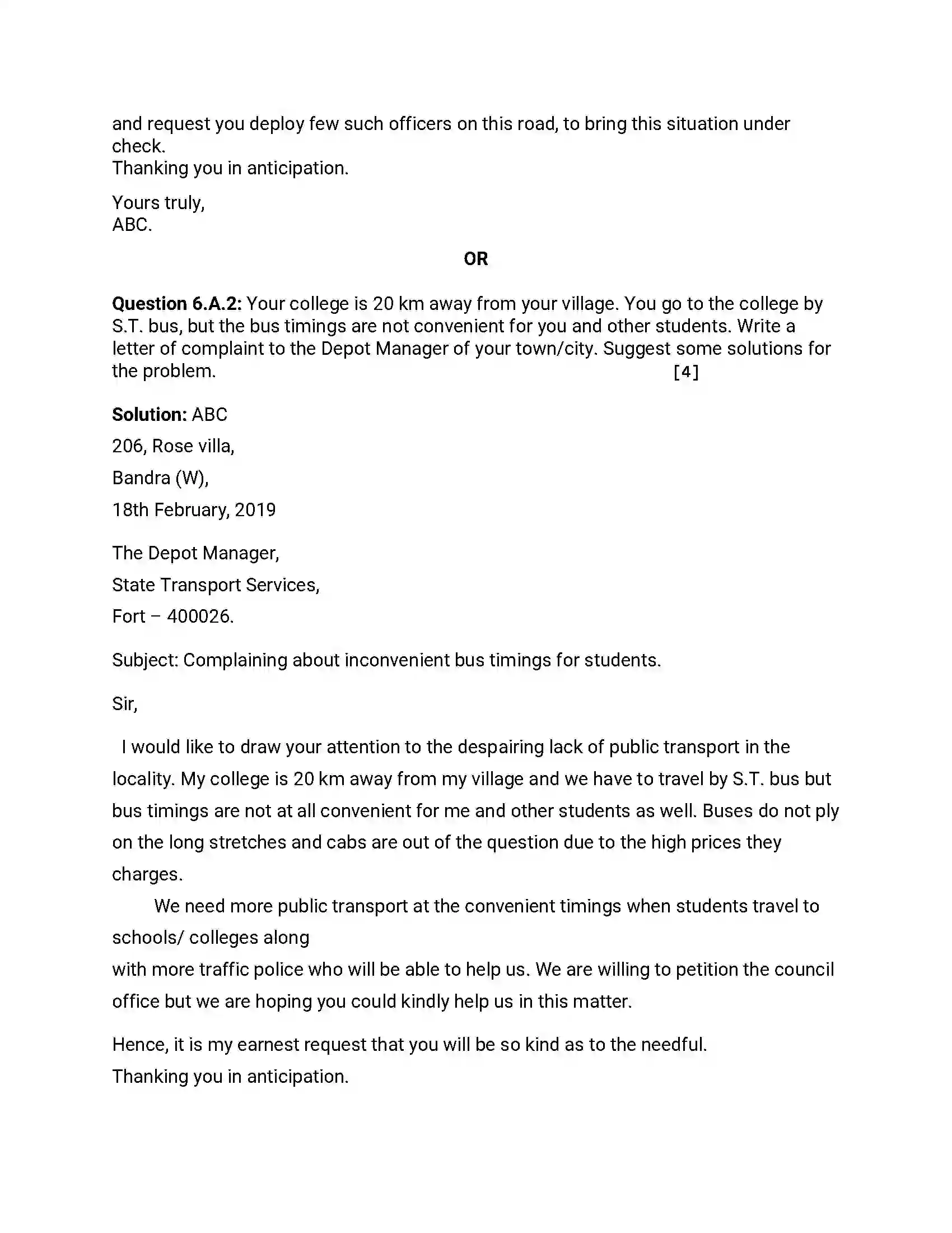 Maharashtra Board Class 12th 2019 English - Feb 2019 - Set-C Previous Year Paper 15