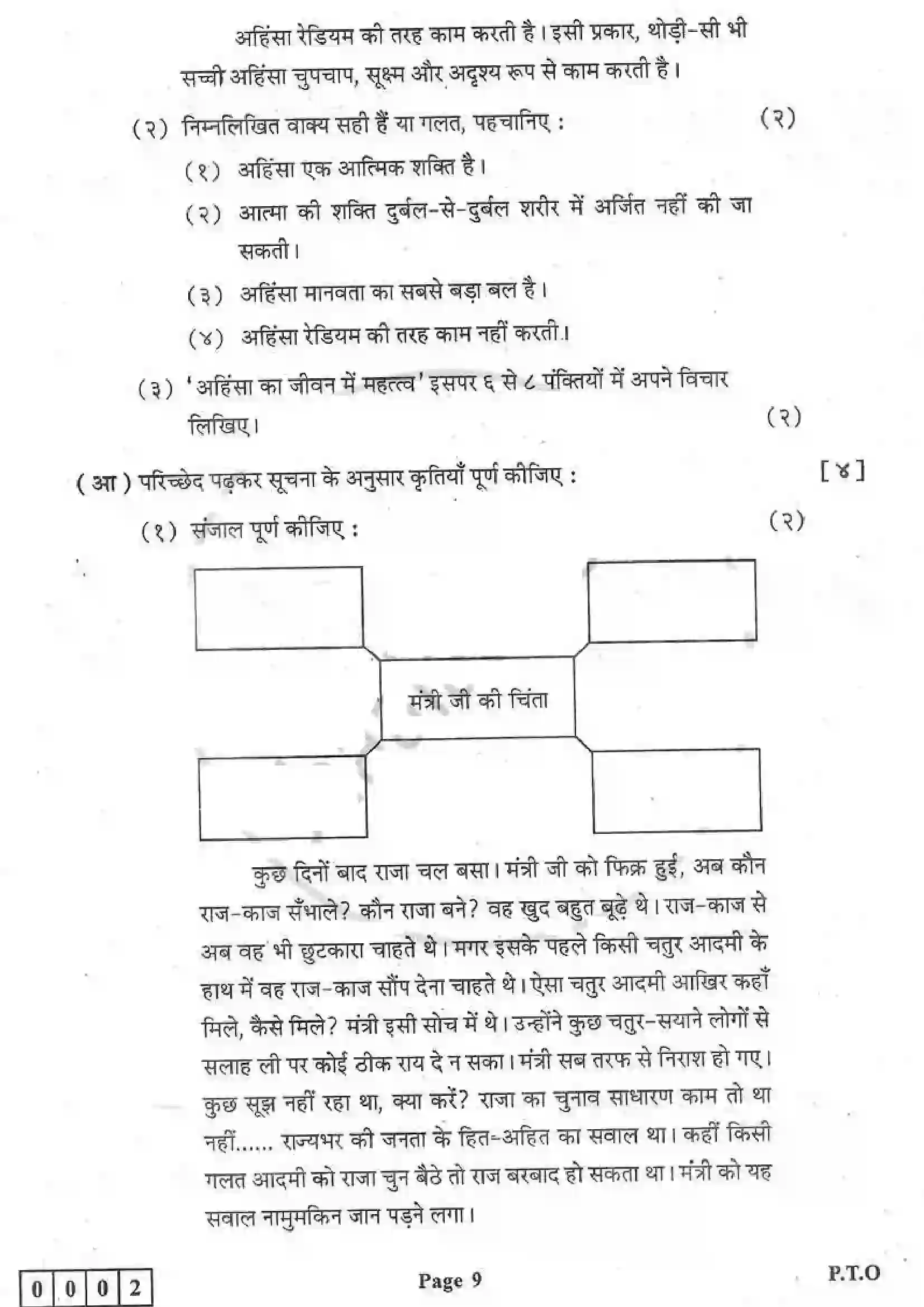 Maharashtra Board Class 12th 2019 Hindi - Feb 2019 - Set-1 Previous Year Paper 9
