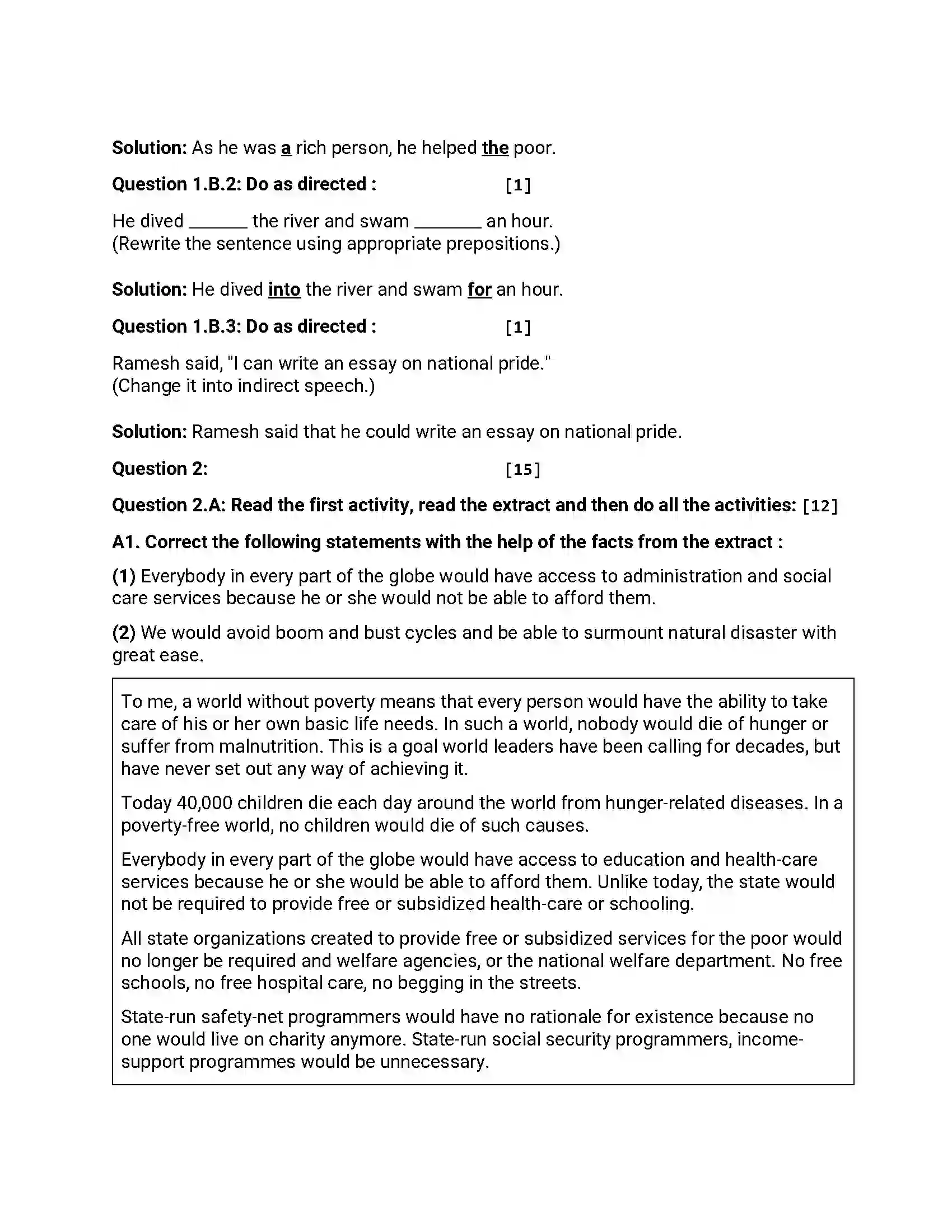 Maharashtra Board Class 12th 2019 English - Jul 2019 - Set-A Previous Year Paper 4