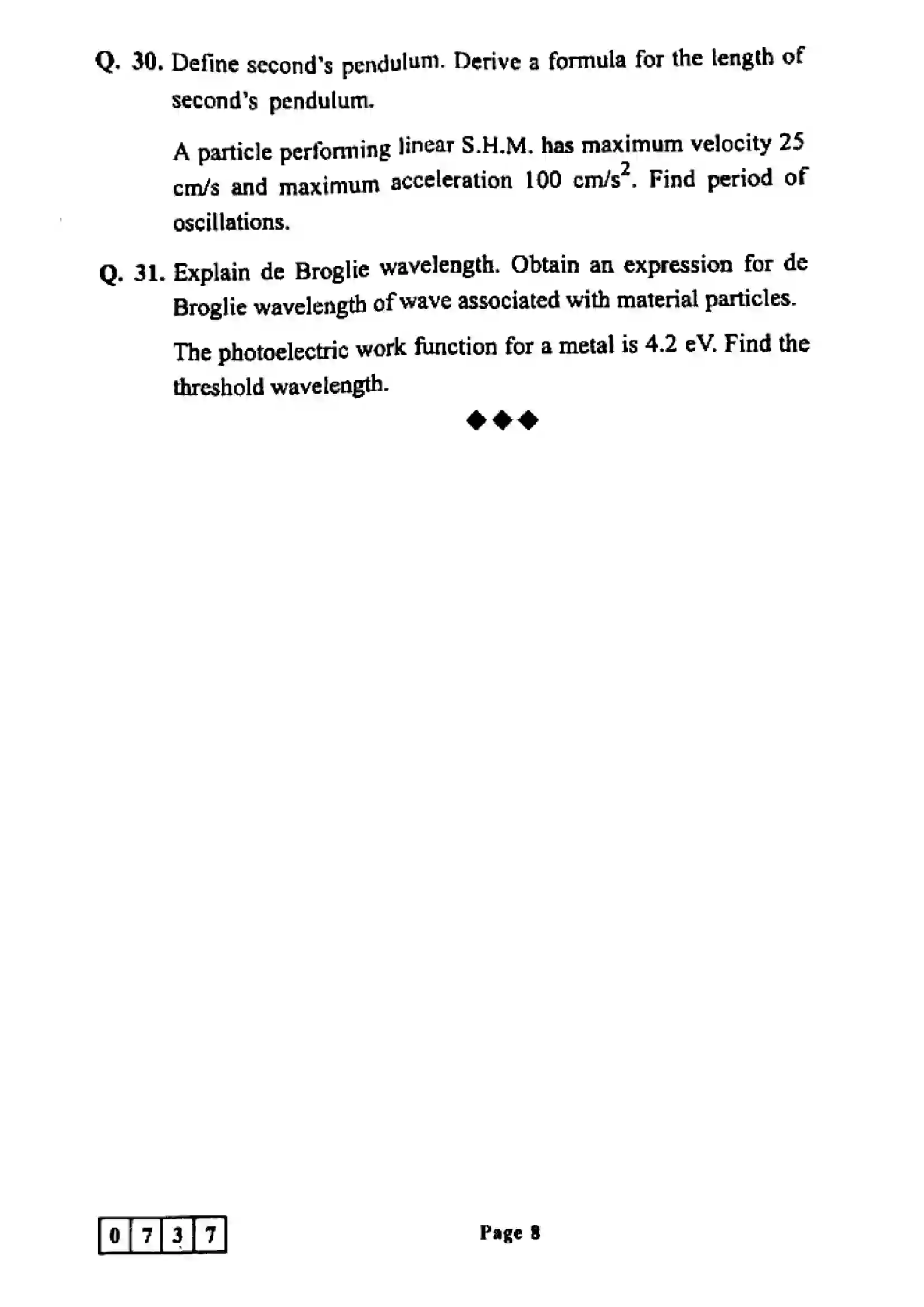 Maharashtra Board Class 12th 2022 Physics Previous Year Paper 8