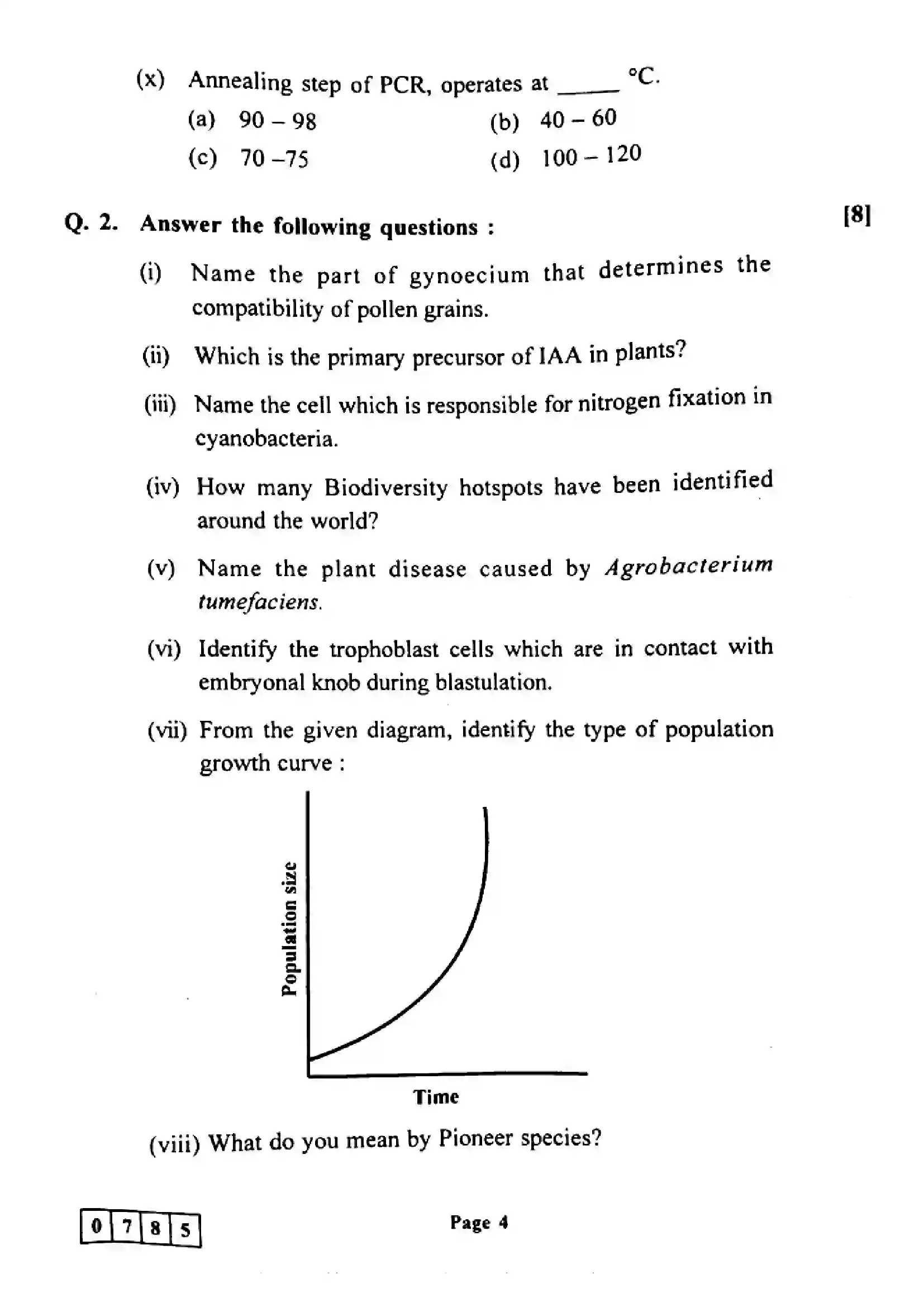 Maharashtra Board Class 12th 2022 Biology Previous Year Paper 4
