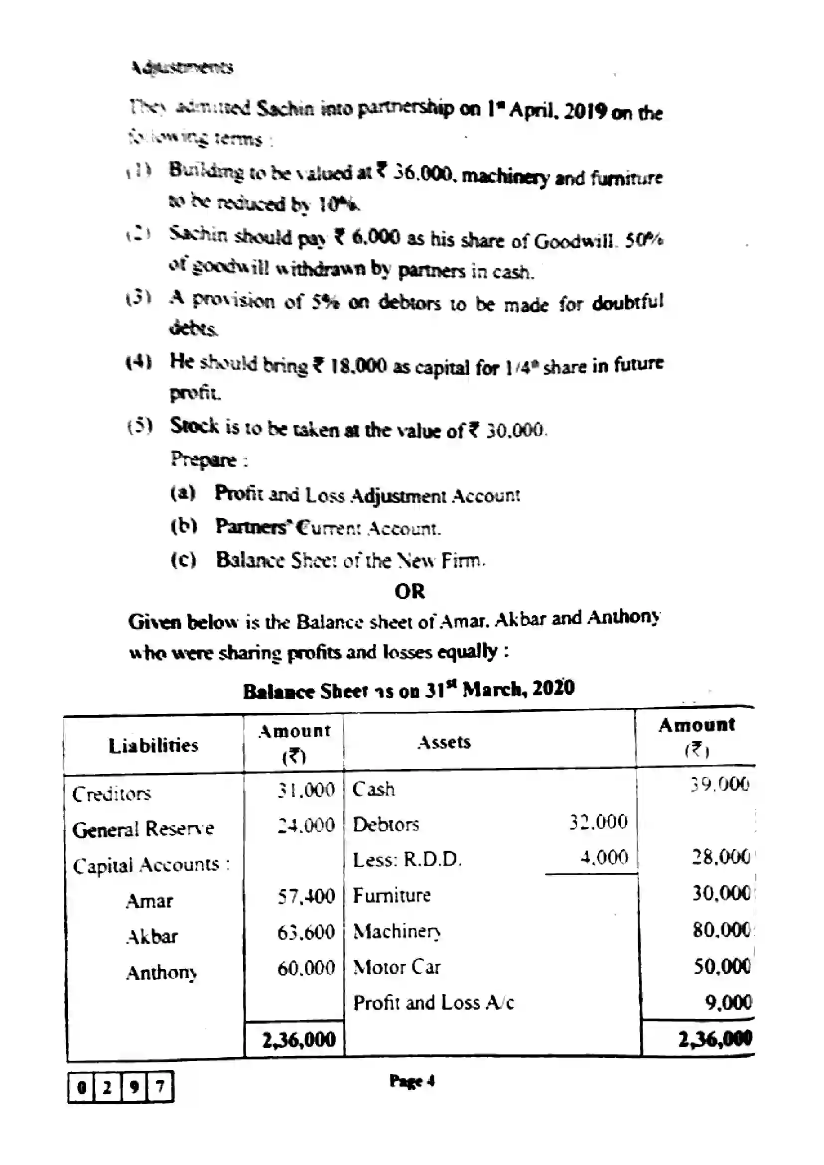 Maharashtra Board Class 12th 2023 Book Keeping & Accountancy Previous Year Paper 4