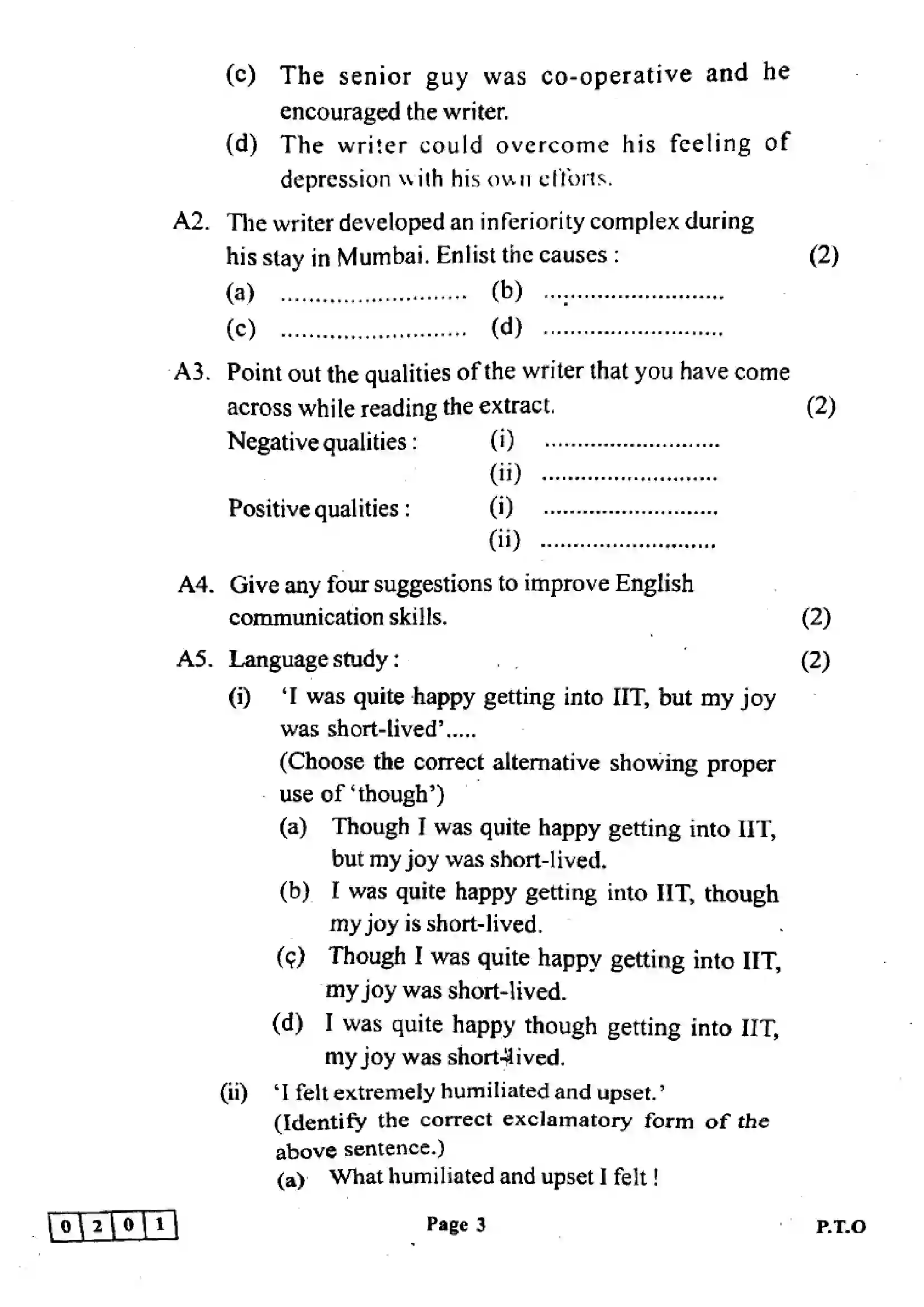 Maharashtra Board Class 12th 2023 English Previous Year Paper 3