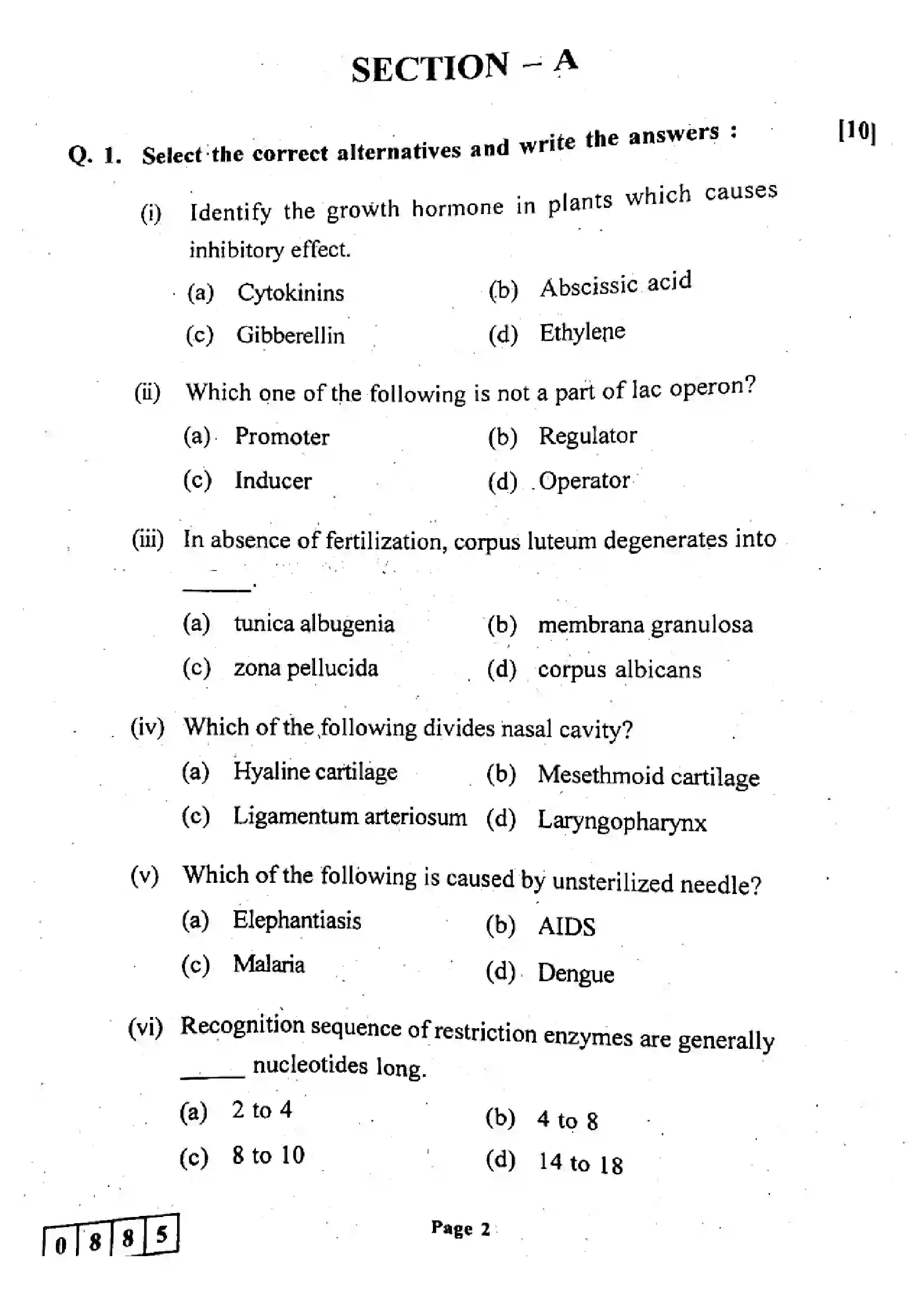 Maharashtra Board Class 12th 2024 Biology Previous Year Paper 2