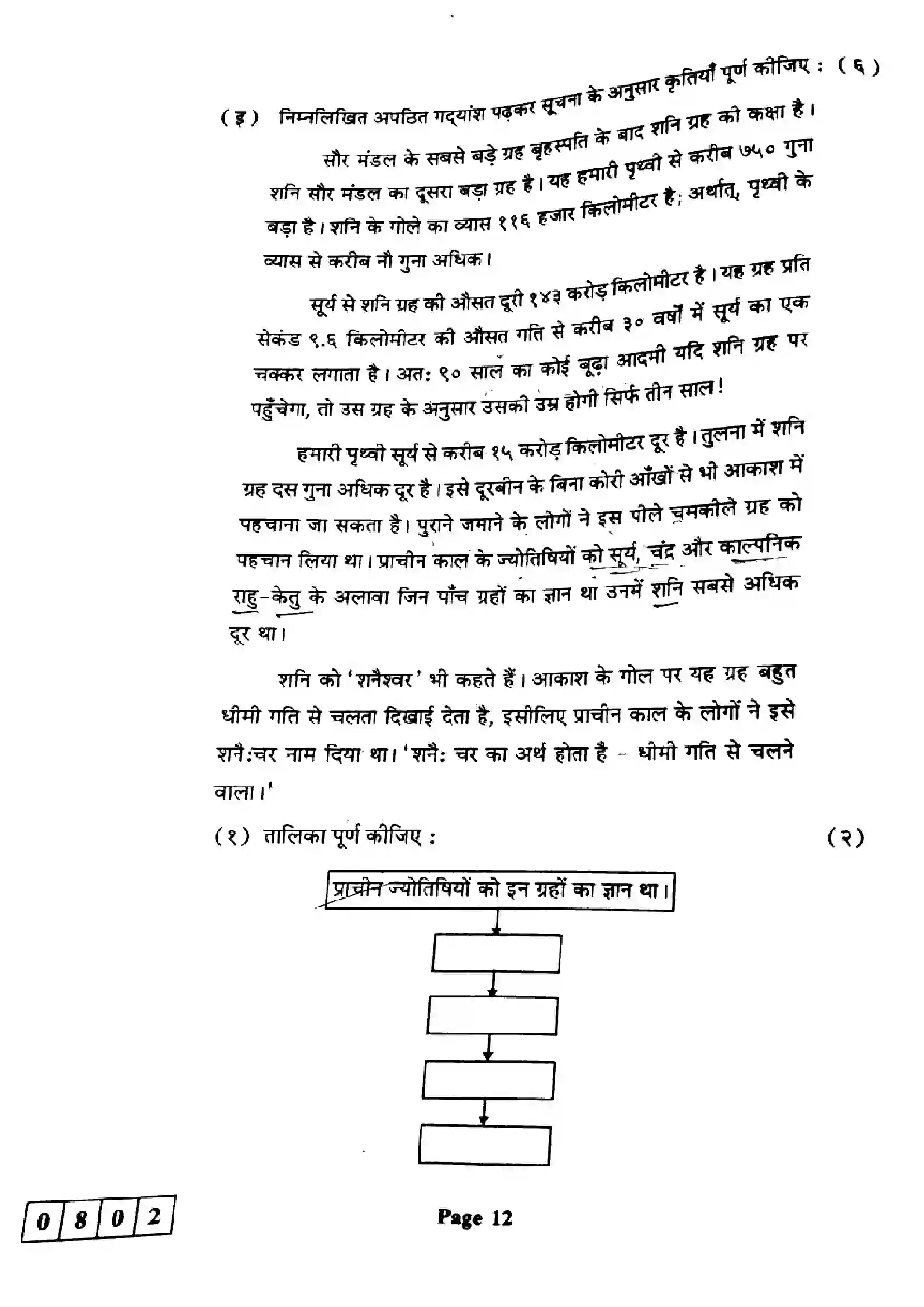 Maharashtra Board Class 12th 2024 Hindi Previous Year Paper 12