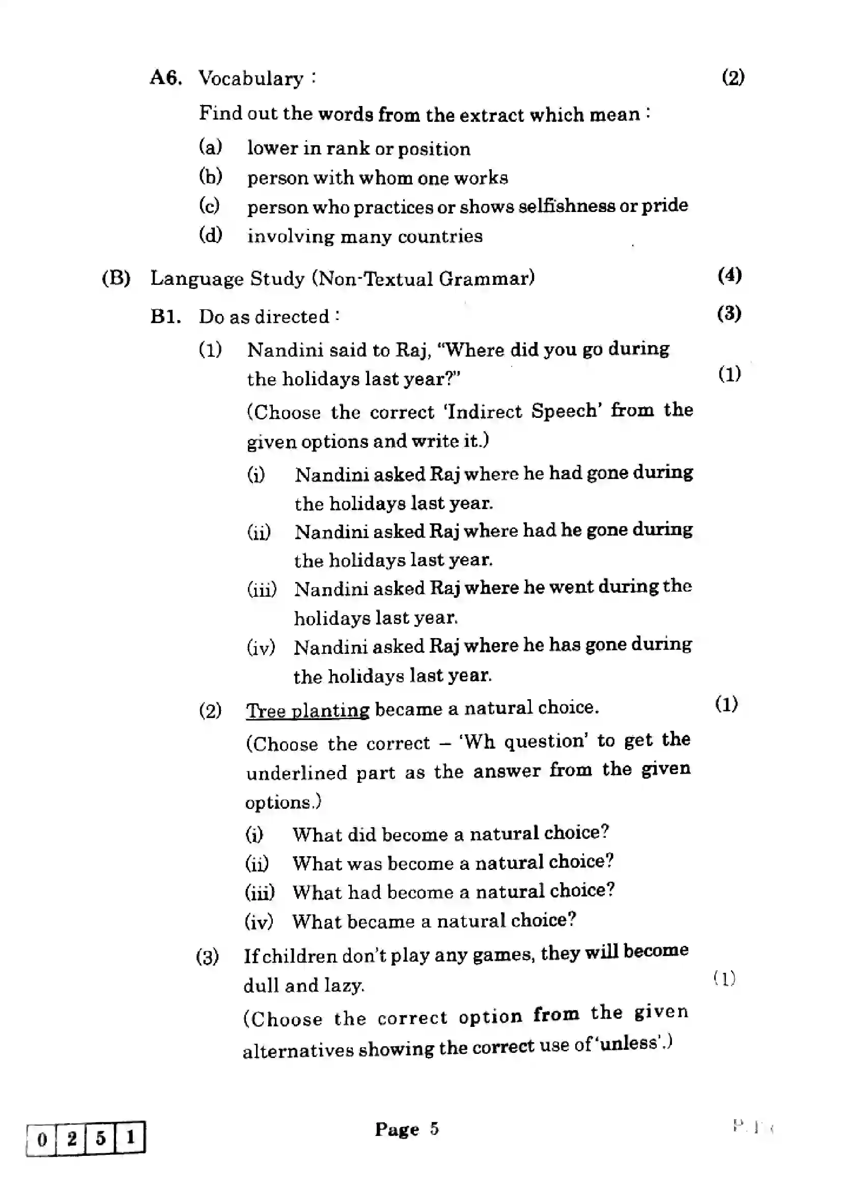 Maharashtra Board Class 12th 2025 English - J-251 Previous Year Paper 5