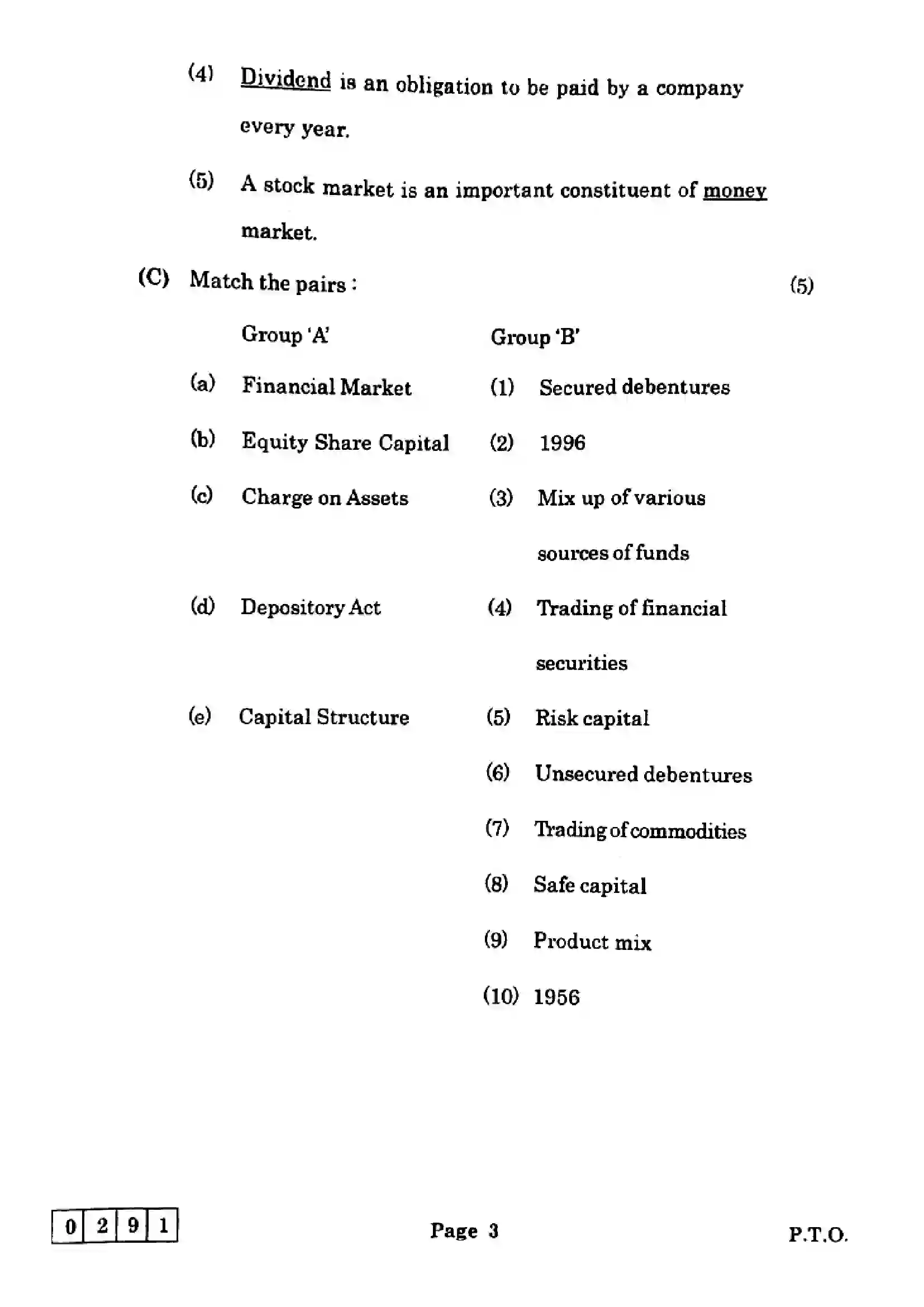 Maharashtra Board Class 12th 2025 Secretarial Practice - J-291 Previous Year Paper 3