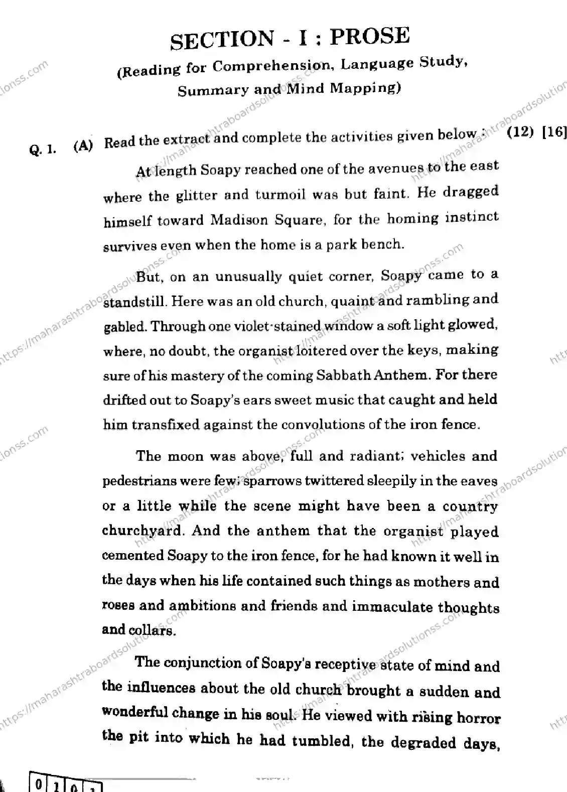 Maharashtra Board Class 12th 2026 ENGLISH 01 J 101 Previous Year Paper 2