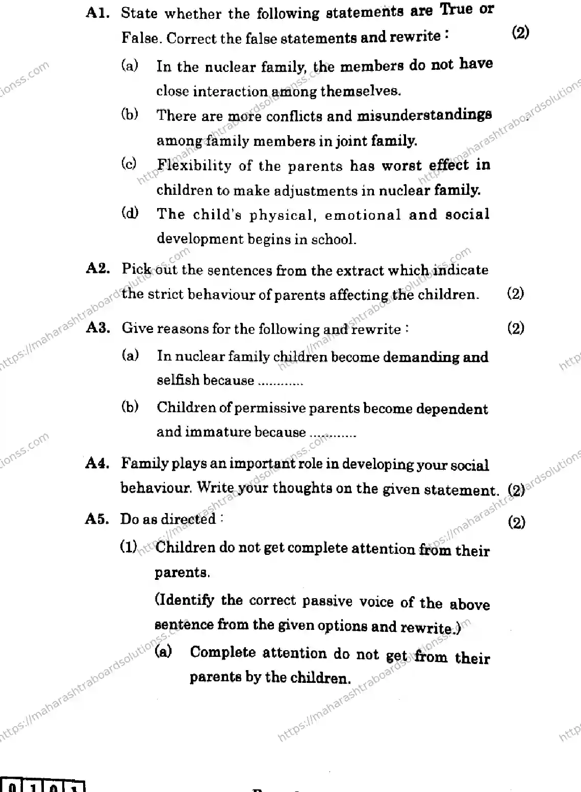 Maharashtra Board Class 12th 2026 ENGLISH 01 J 101 Previous Year Paper 8