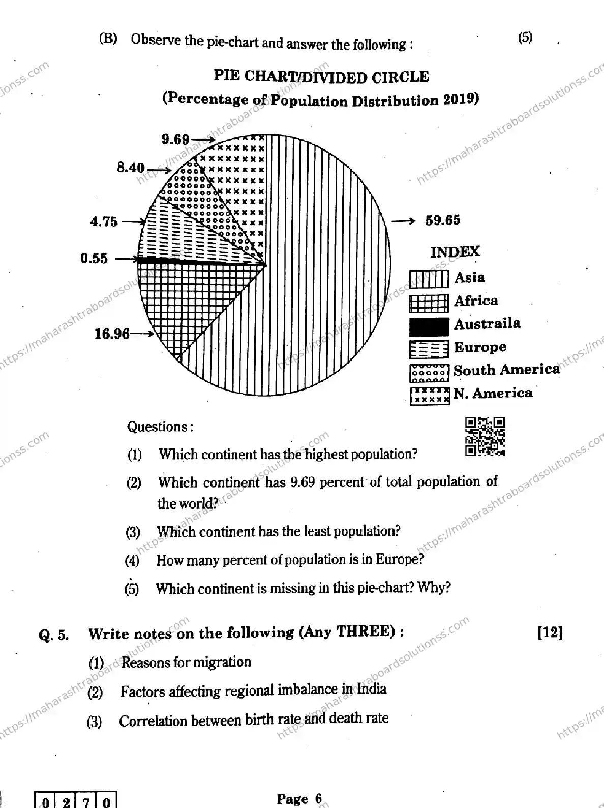 Maharashtra Board Class 12th 2026 GEOGRAPHY 39 J 270 Previous Year Paper 6