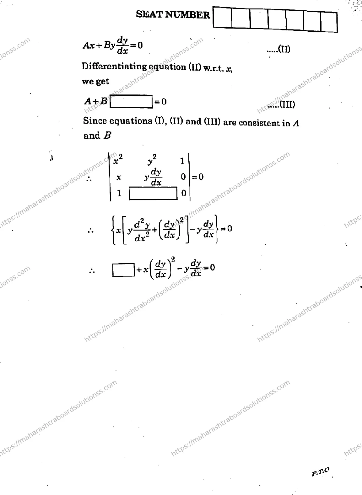 Maharashtra Board Class 12th 2026 MATHEMATICS AND STATISTICS 88 J 169 Previous Year Paper 7