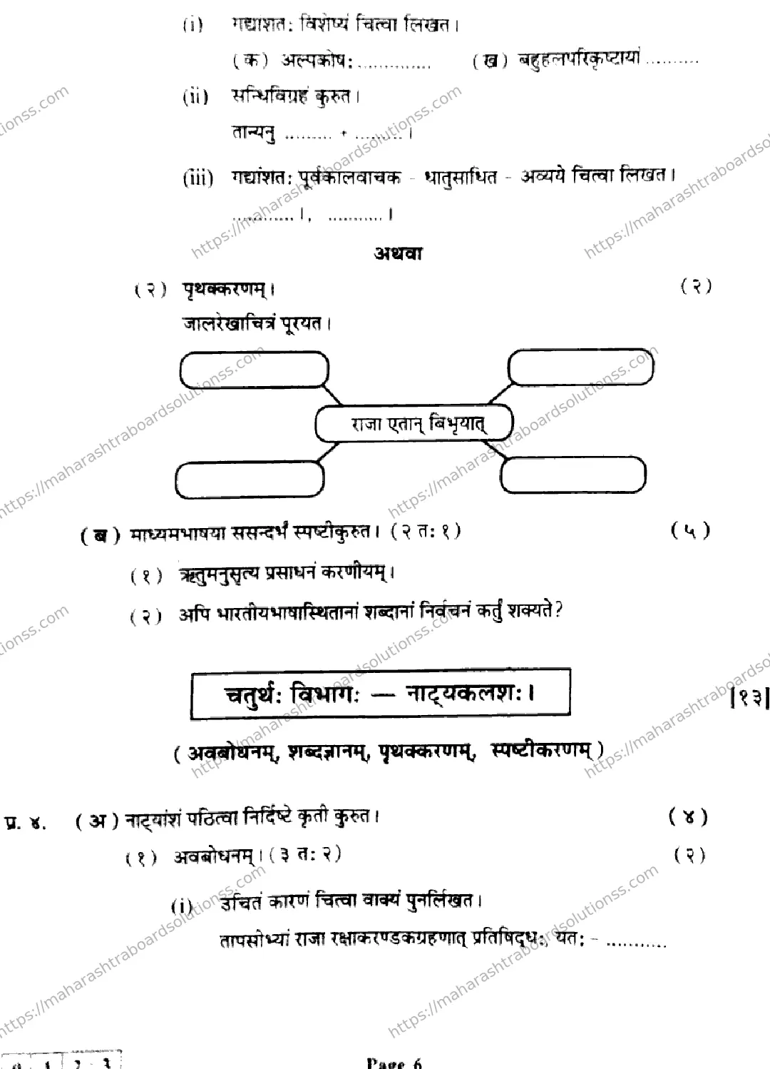 Maharashtra Board Class 12th 2026 SANSKRIT 33 J 123 Previous Year Paper 6