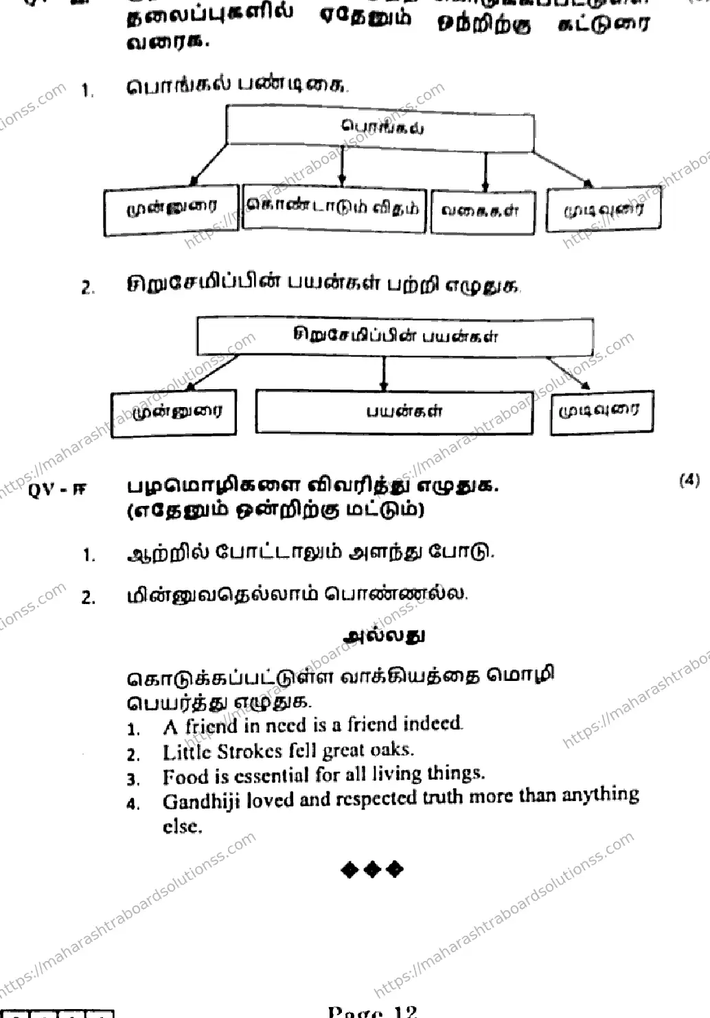 Maharashtra Board Class 12th 2026 TAMIL 09 J 114 Previous Year Paper 12