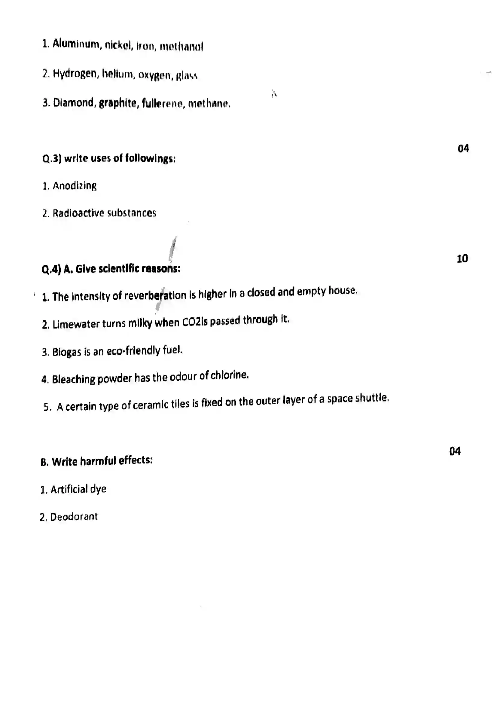 Maharashtra Board Class 9th 2025 Science-I - (Term-2) Previous Year Paper 2