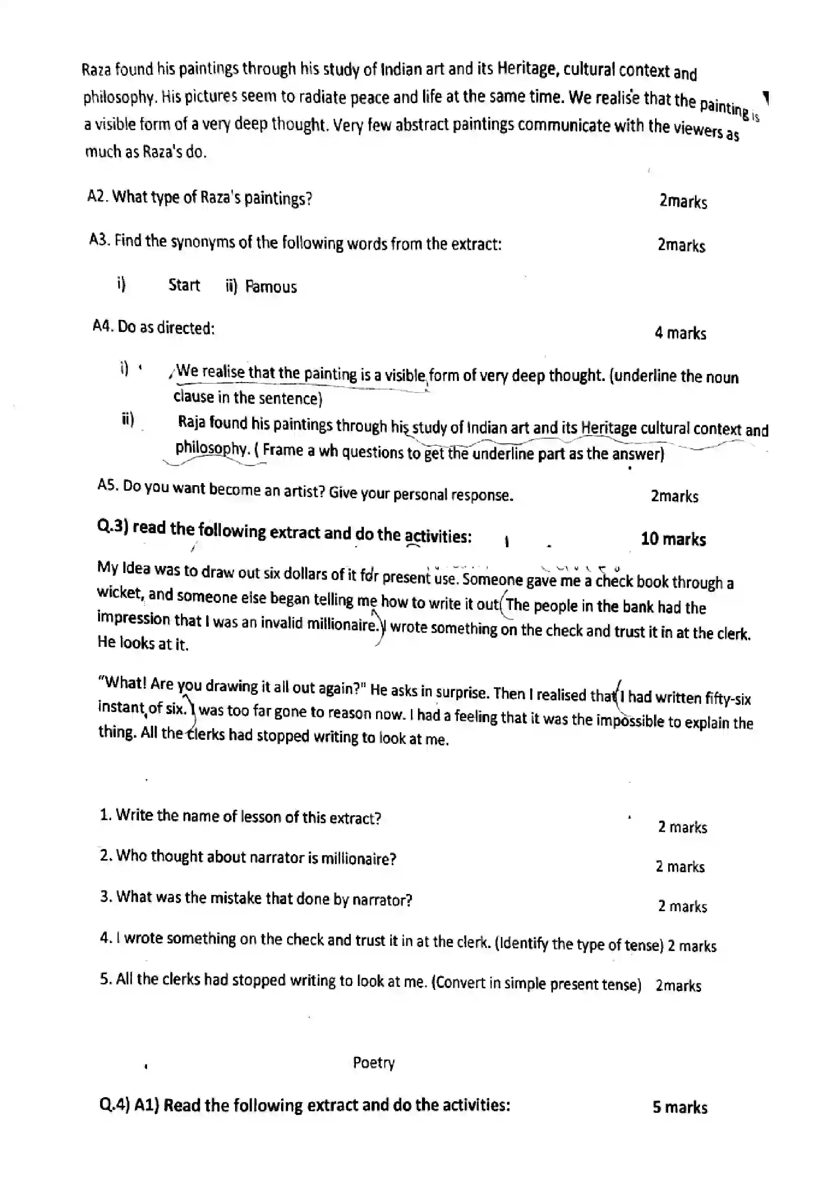 Maharashtra Board Class 9th 2025 English - (Term-2) Previous Year Paper 2
