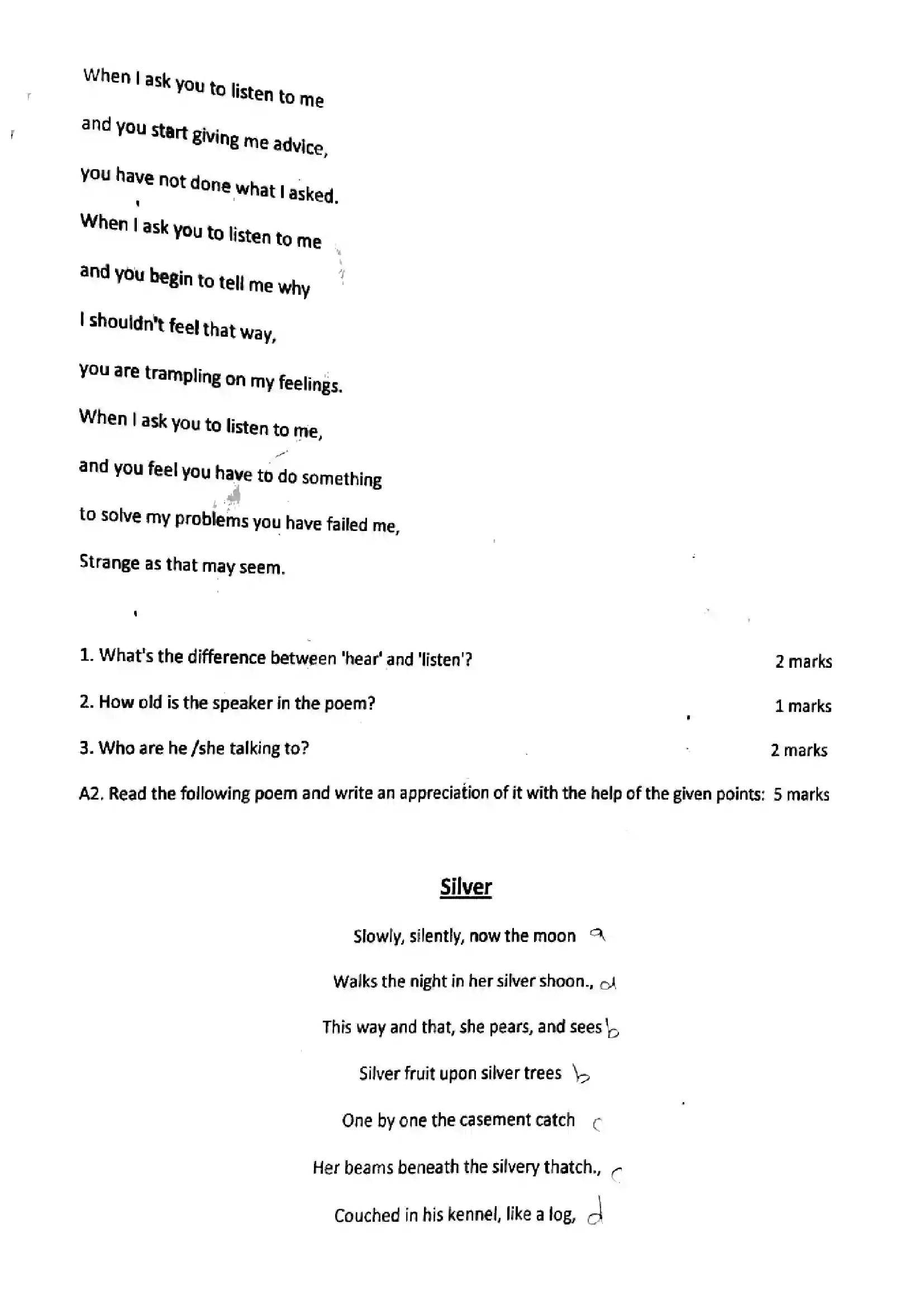 Maharashtra Board Class 9th 2025 English - (Term-2) Previous Year Paper 3