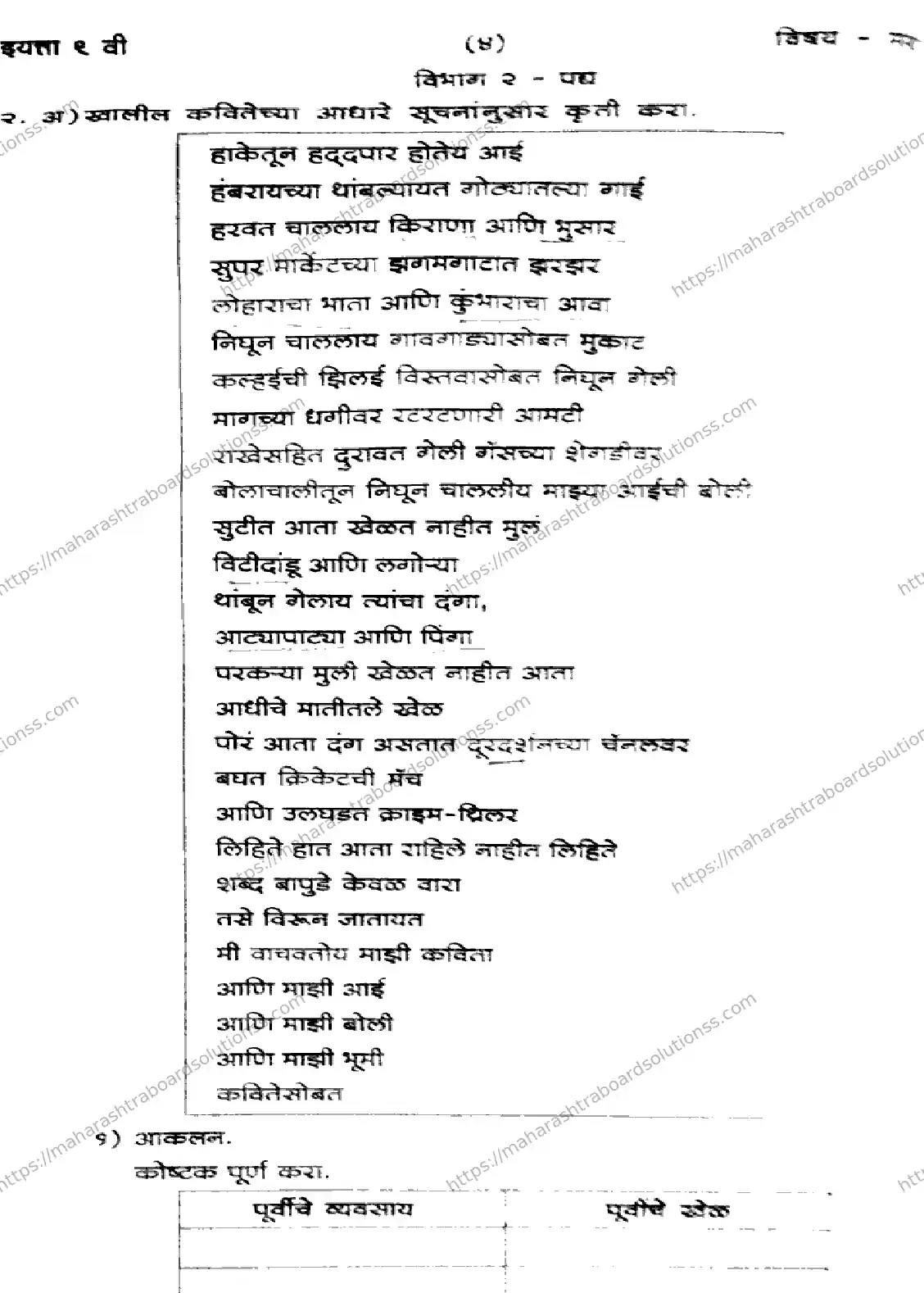 Maharashtra Board Class 9th 2026 1 SEM MARATHI 281025 Previous Year Paper 4