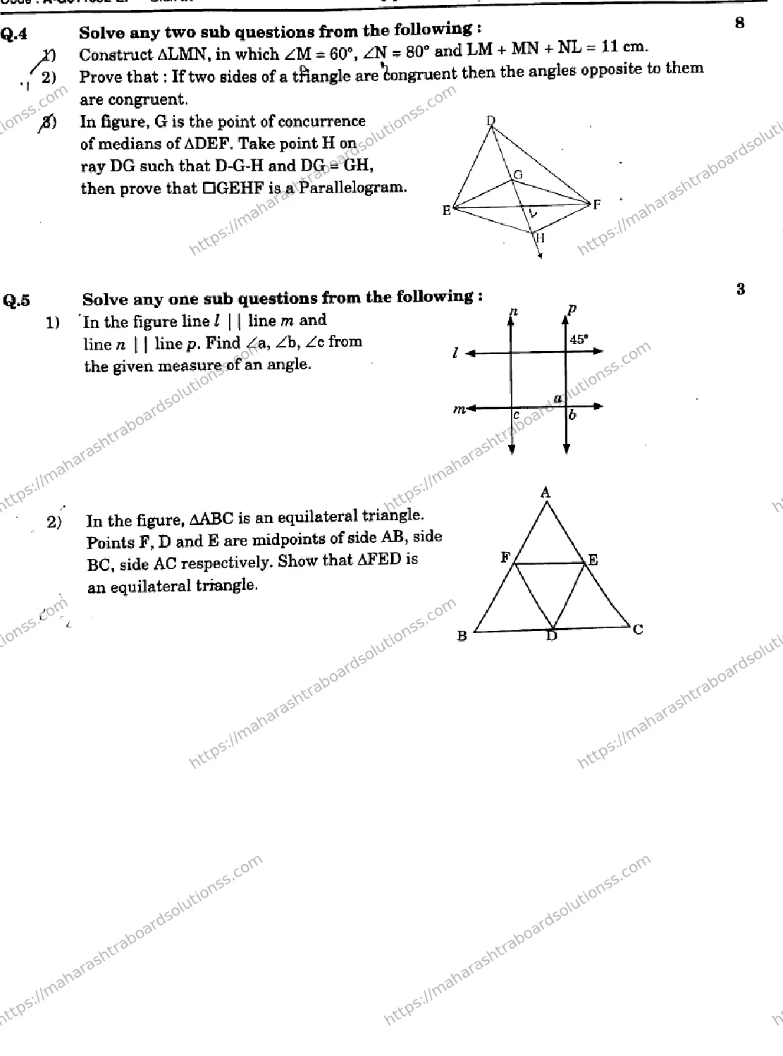 Maharashtra Board Class 9th 2026 1 SEM MATHEMATICS 2 GEOMETRY SET 1 A G611092 EI 080126 Previous Year Paper 4