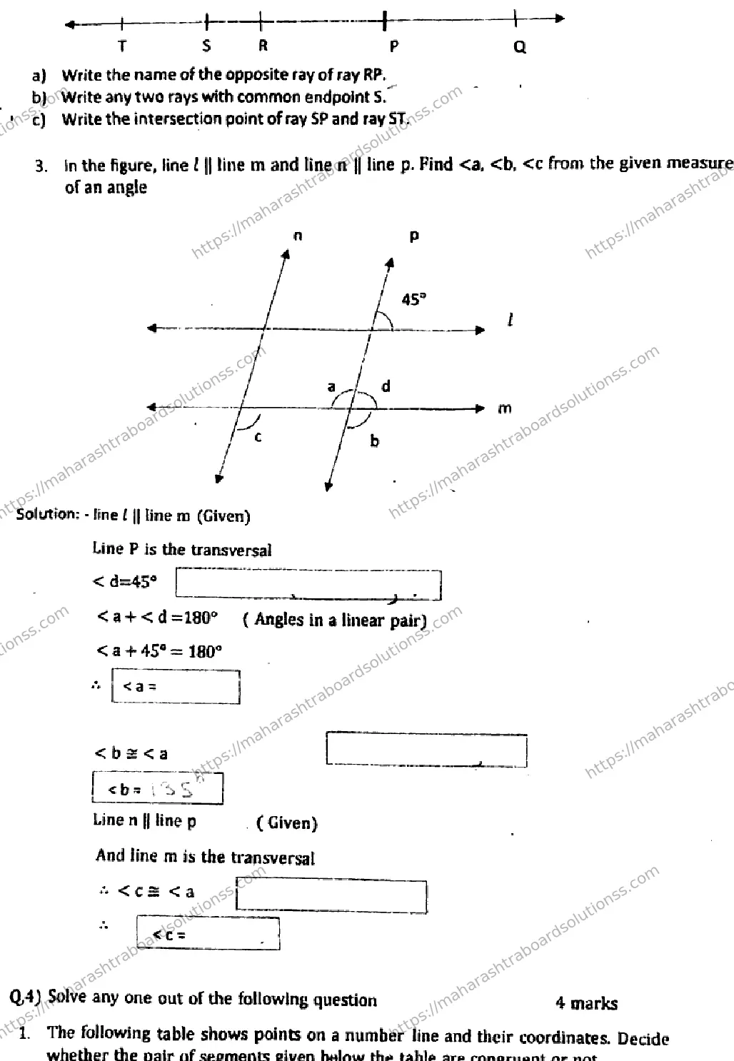 Maharashtra Board Class 9th 2026 FIRST UNIT TEST GEOMETRY MATHEMATICS 2 080126 Previous Year Paper 2