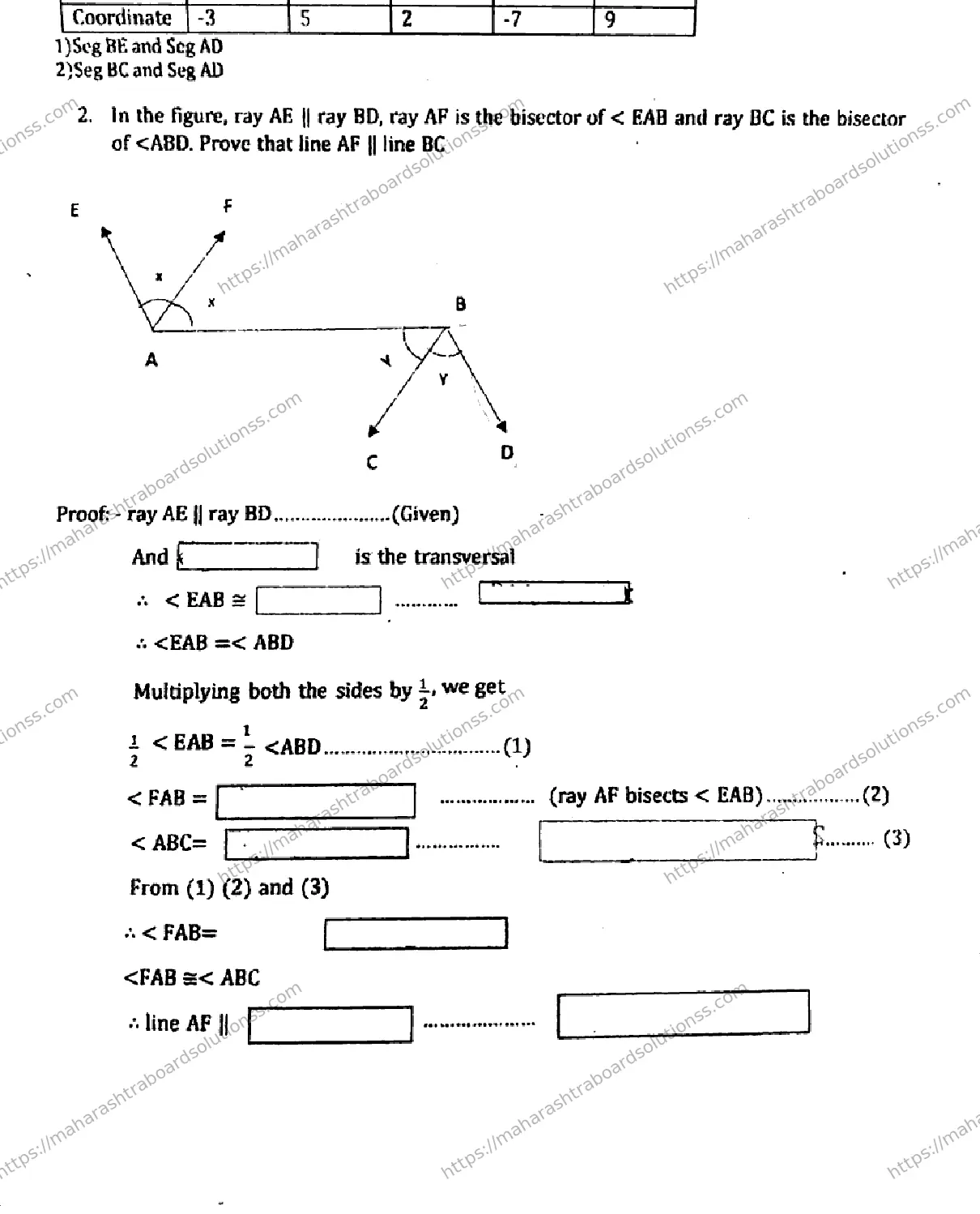 Maharashtra Board Class 9th 2026 FIRST UNIT TEST GEOMETRY MATHEMATICS 2 080126 Previous Year Paper 3