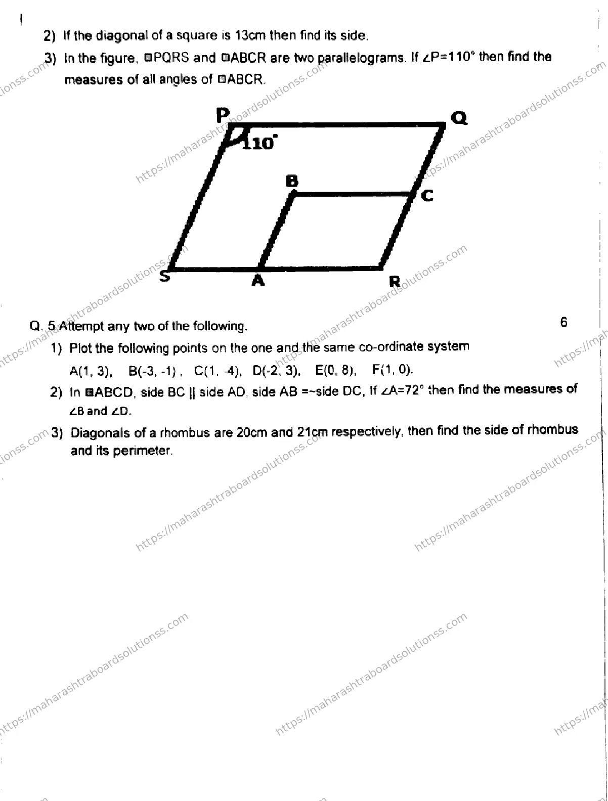 Maharashtra Board Class 9th 2026 SECOND UNIT TEST GEOMETRY 140126 JAN Previous Year Paper 2