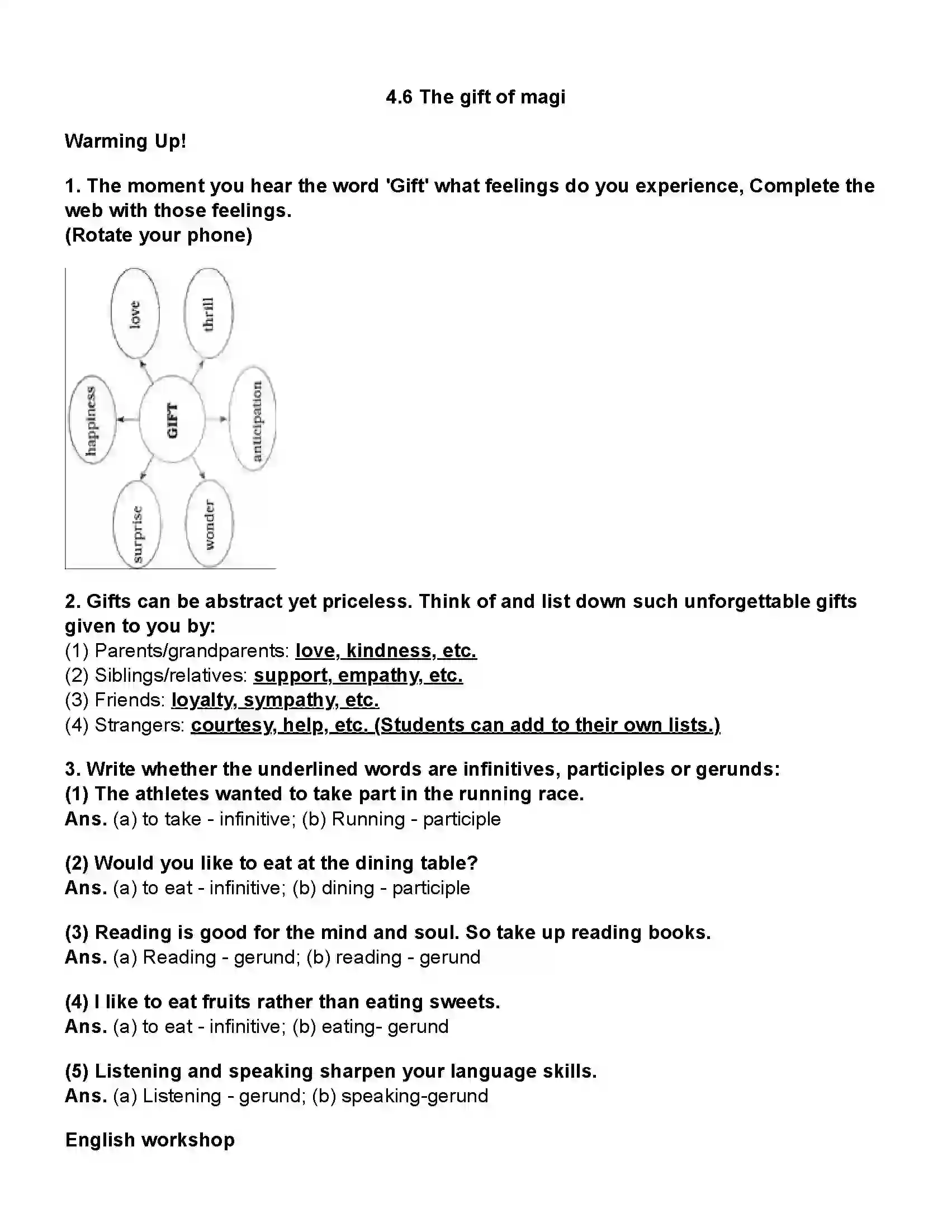 Maharashtra Board Class 10th English (Chapters Notes) The Gift of Magi Revision Note 1