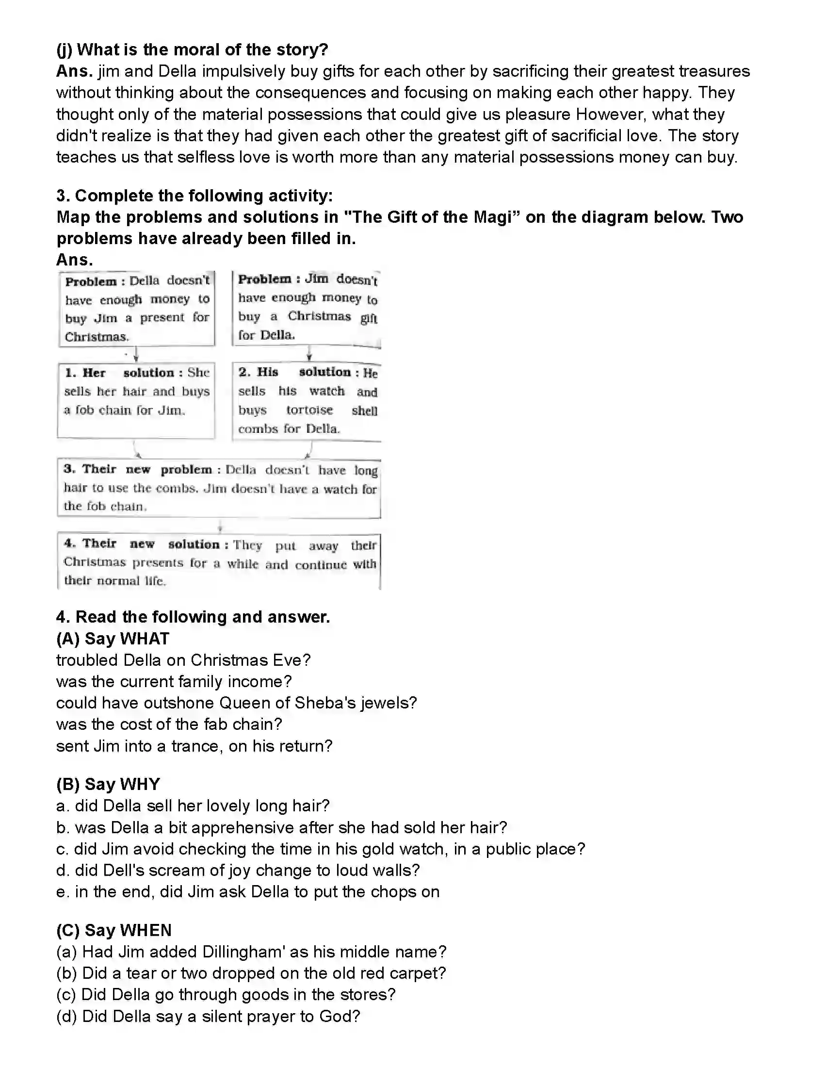 Maharashtra Board Class 10th English (Chapters Notes) The Gift of Magi Revision Note 3