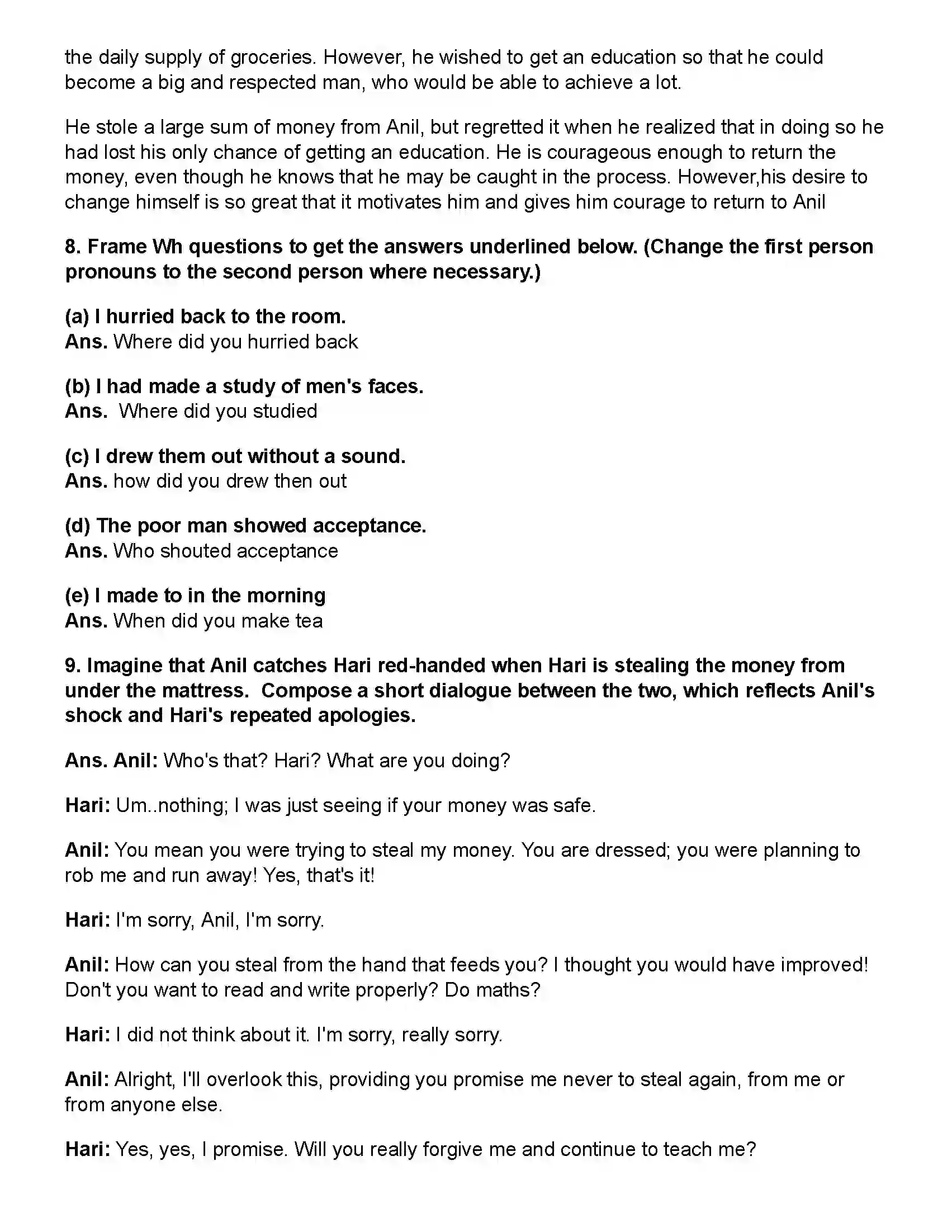 Maharashtra Board Class 10th English (Chapters Notes) The Thiefs Story Revision Note 5