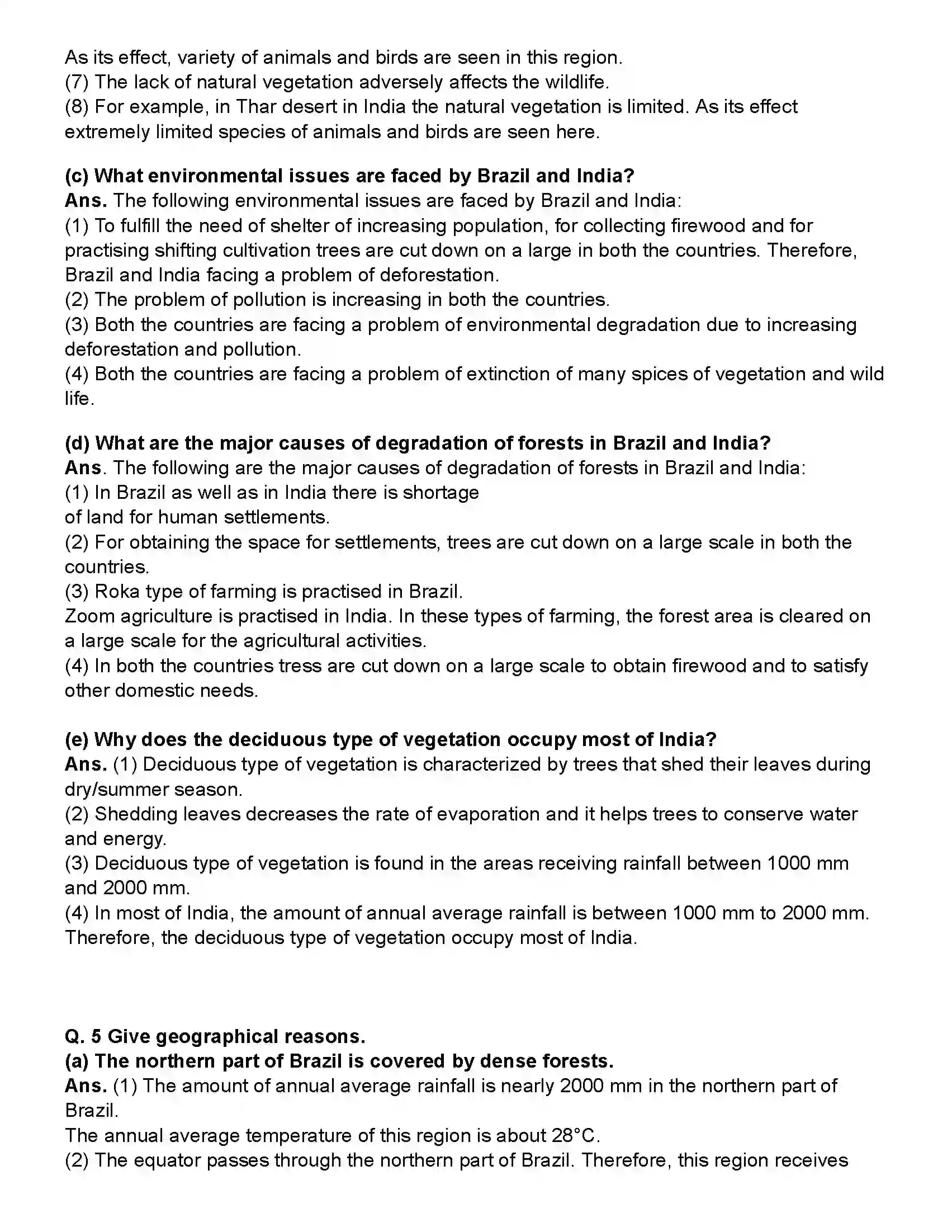 Maharashtra Board Class 10th Geography Natural Vegetation and Wildlife Revision Note 4
