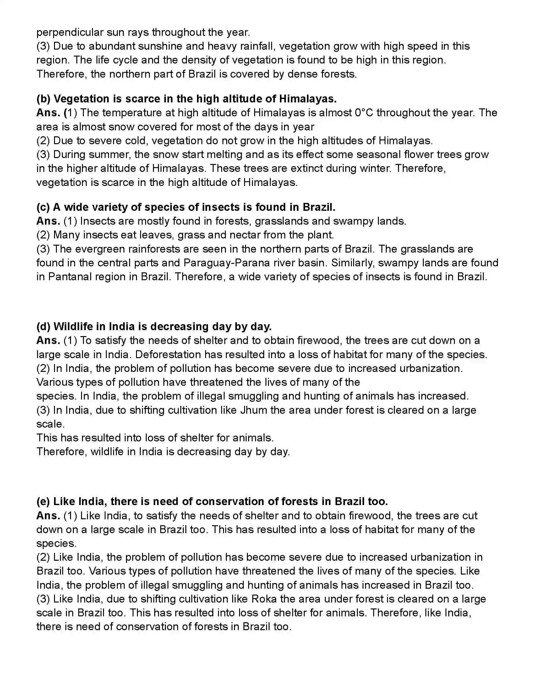 Maharashtra Board Class 10th Geography Natural Vegetation and Wildlife Revision Note 5