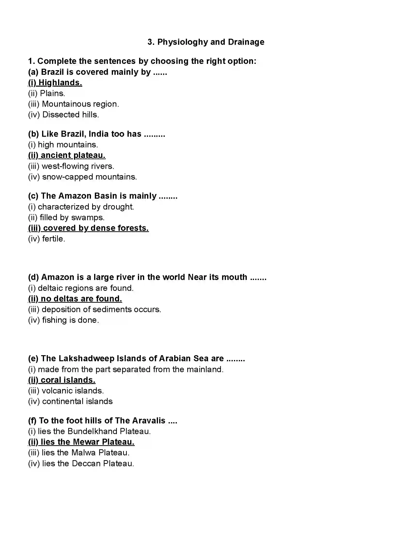 Maharashtra Board Class 10th Geography Physiography and Drainage Revision Note 1