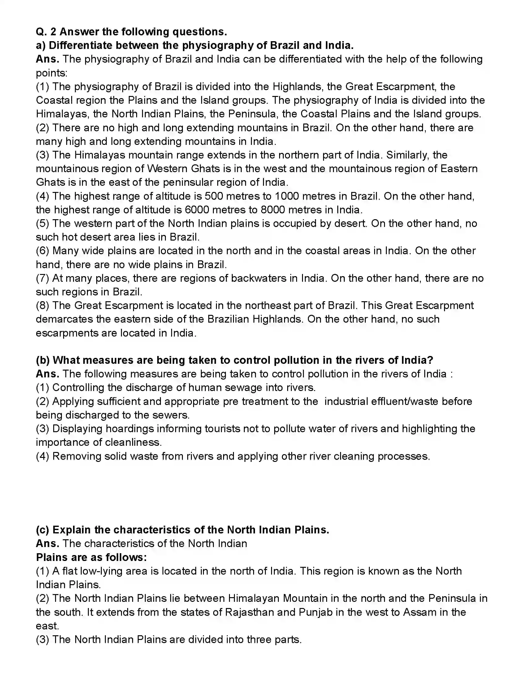 Maharashtra Board Class 10th Geography Physiography and Drainage Revision Note 2