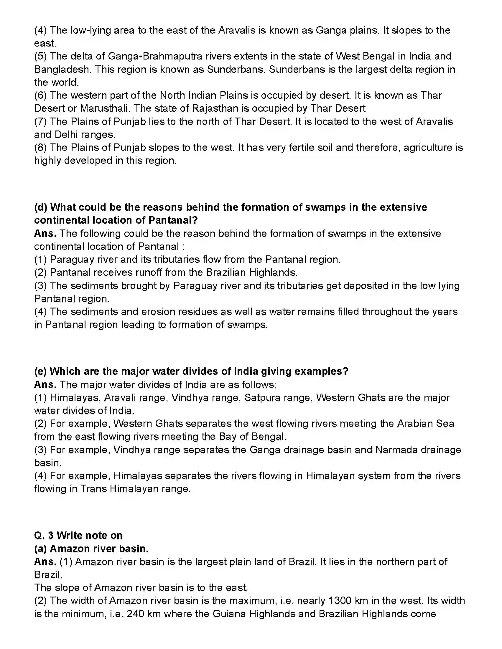 Maharashtra Board Class 10th Geography Physiography and Drainage Revision Note 3