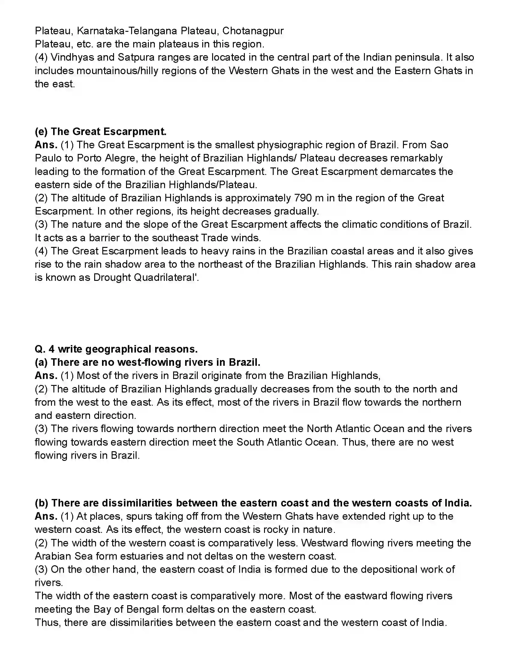 Maharashtra Board Class 10th Geography Physiography and Drainage Revision Note 5