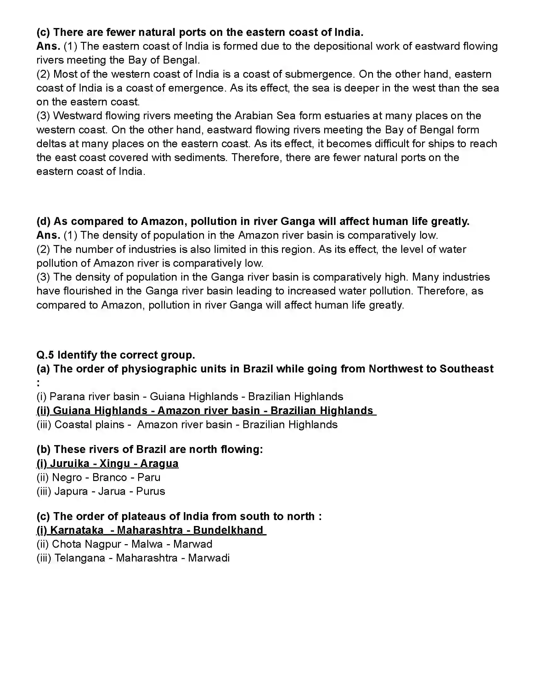 Maharashtra Board Class 10th Geography Physiography and Drainage Revision Note 6