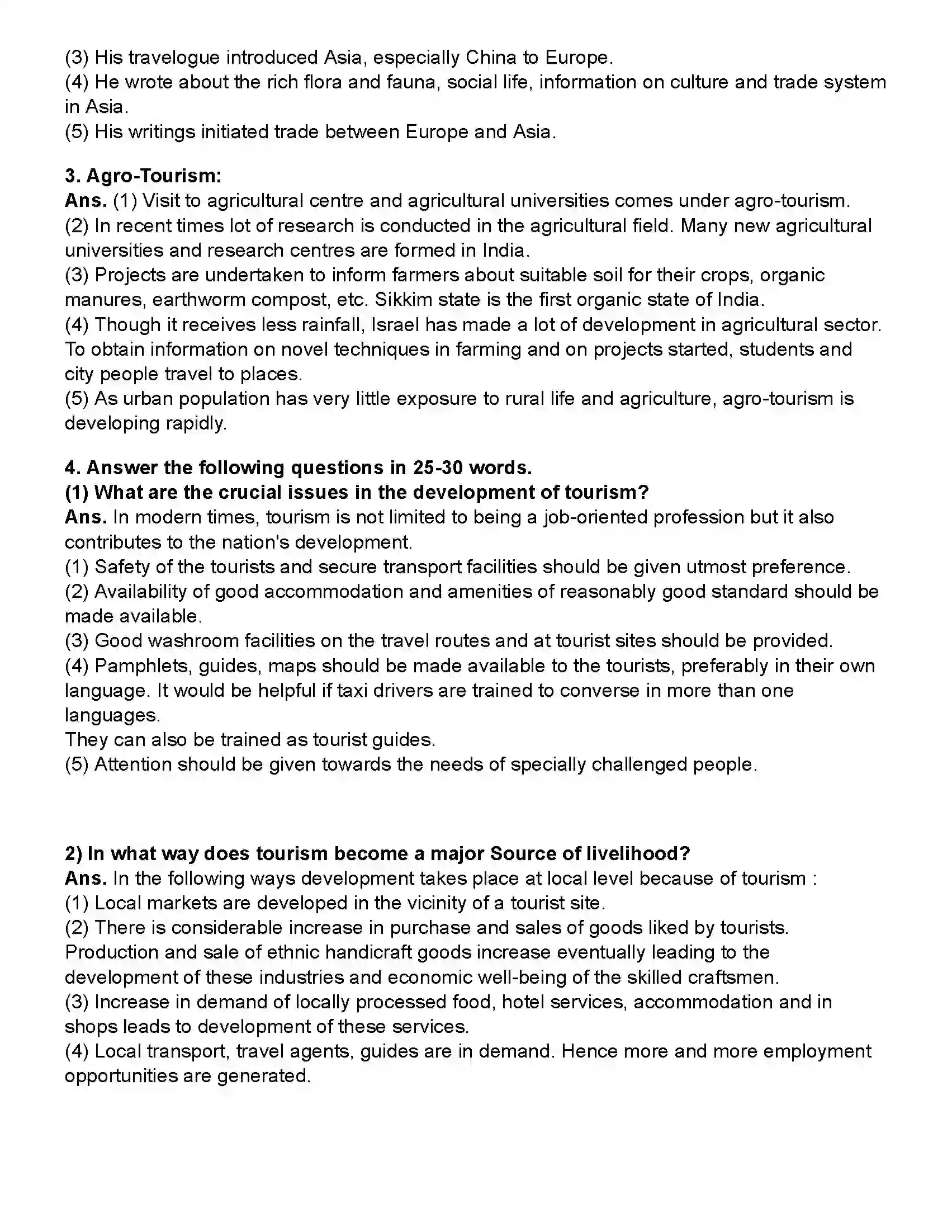 Maharashtra Board Class 10th History Tourism and History Revision Note 2