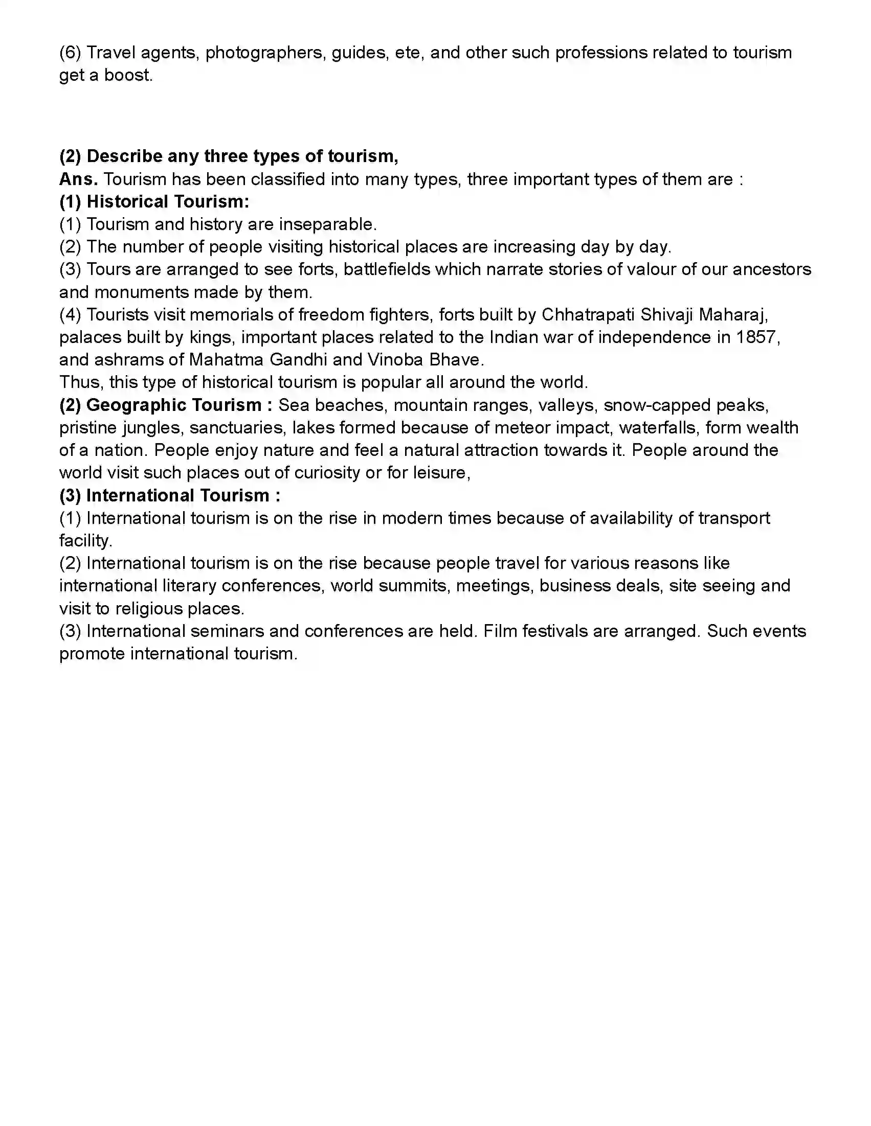 Maharashtra Board Class 10th History Tourism and History Revision Note 4