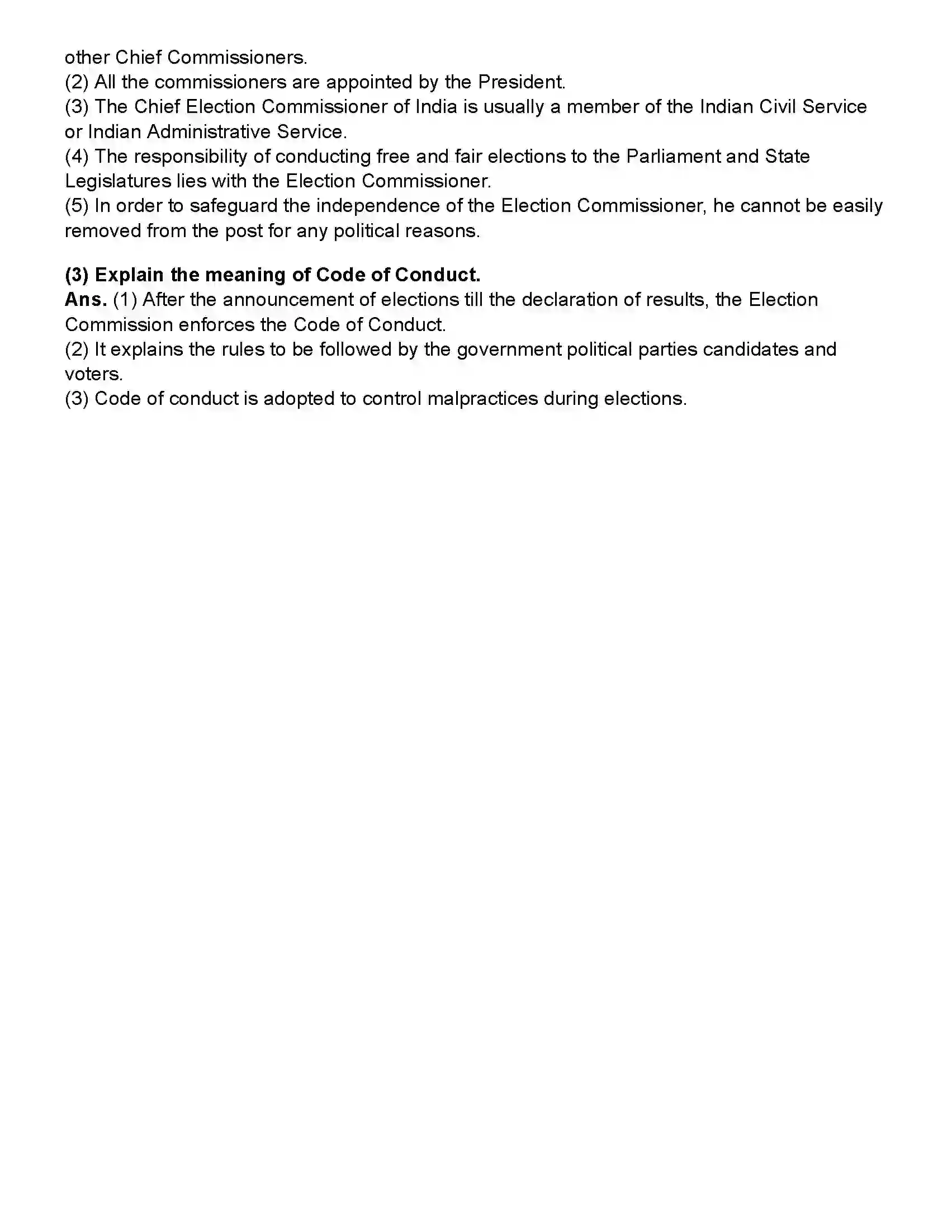 Maharashtra Board Class 10th Political Science The Electoral Process Revision Note 4