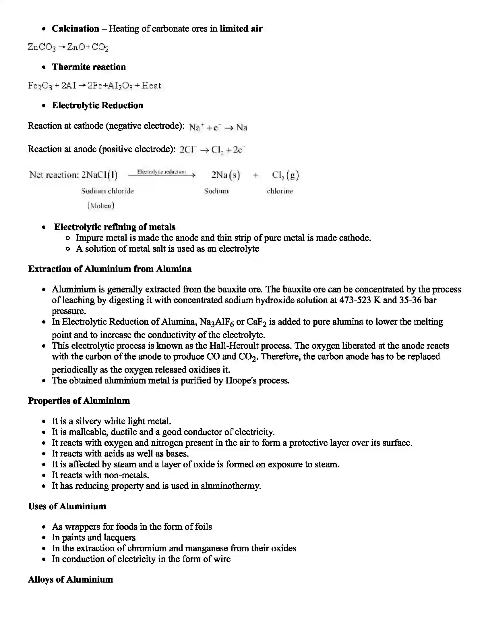 Maharashtra Board Class 10th Science Metallurgy Revision Note 5