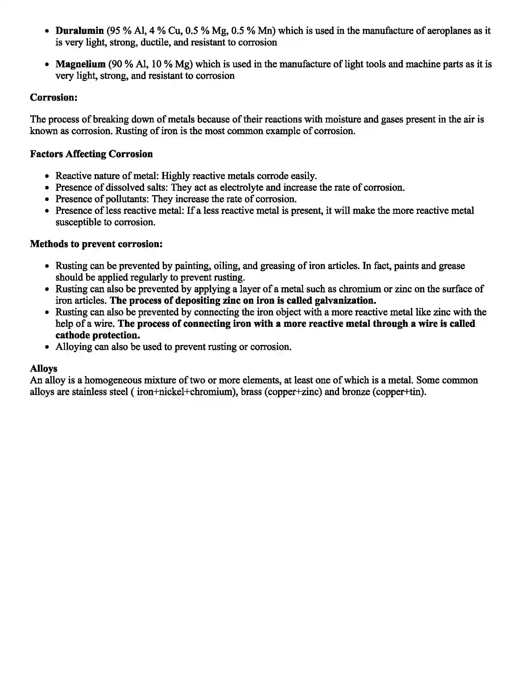 Maharashtra Board Class 10th Science Metallurgy Revision Note 6