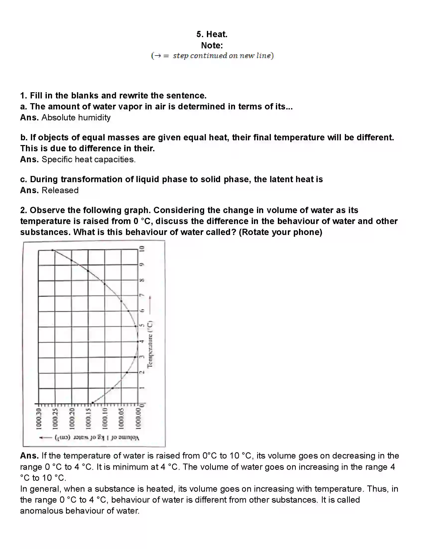 Maharashtra Board Class 10th Science Part - 1 Heat Revision Note 1
