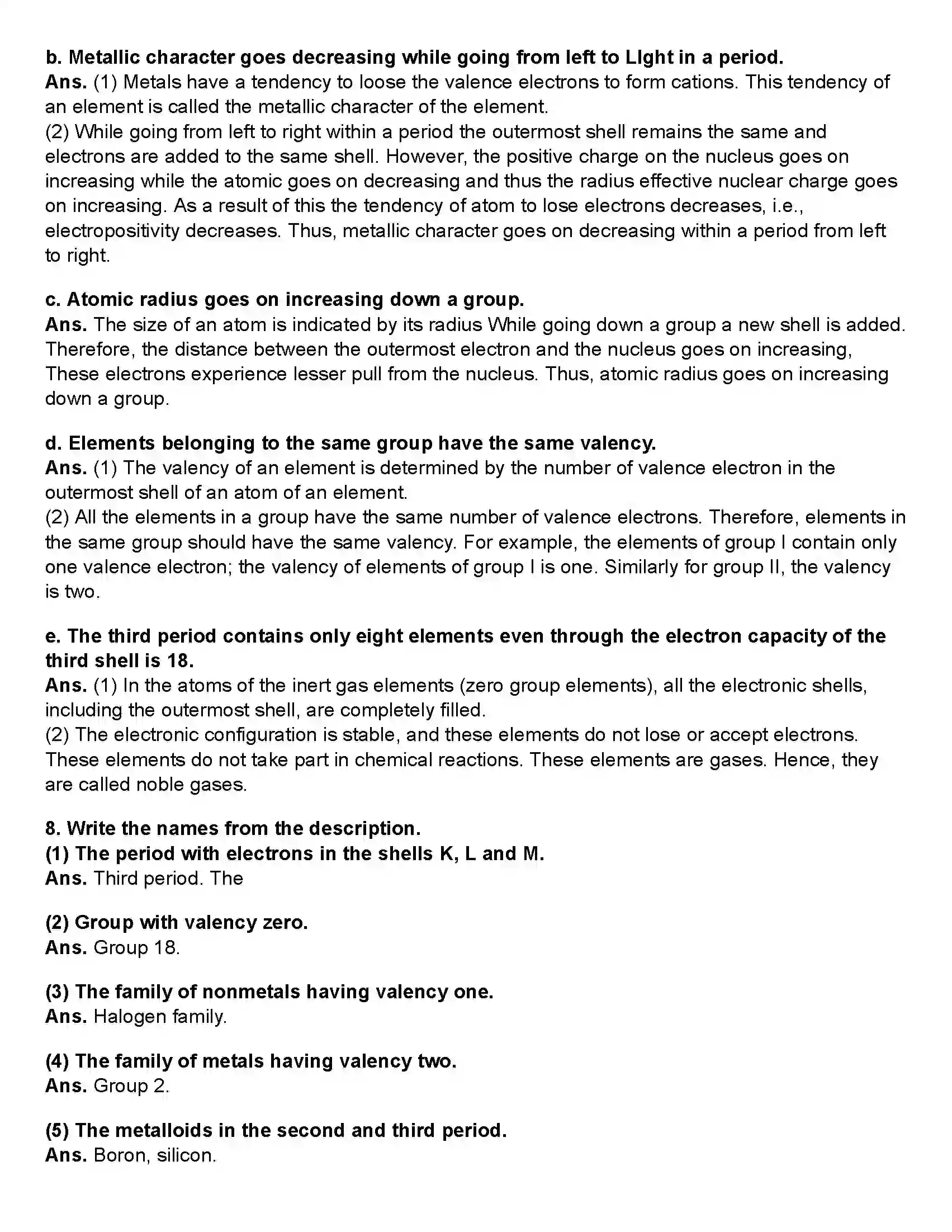 Maharashtra Board Class 10th Science Part - 1 Periodic Classification of Elements Revision Note 6