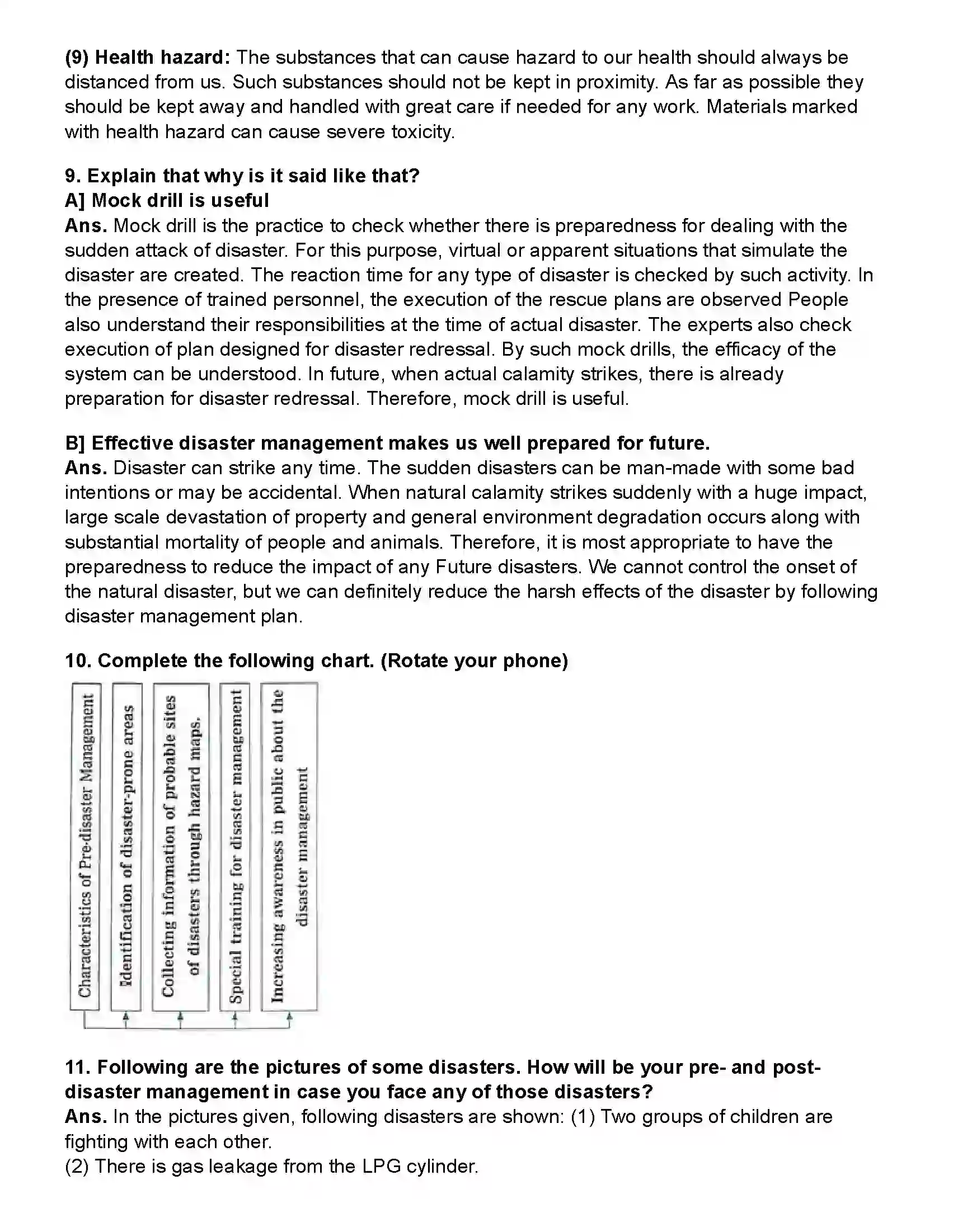 Maharashtra Board Class 10th Science Part - 2 Disaster Management Revision Note 10