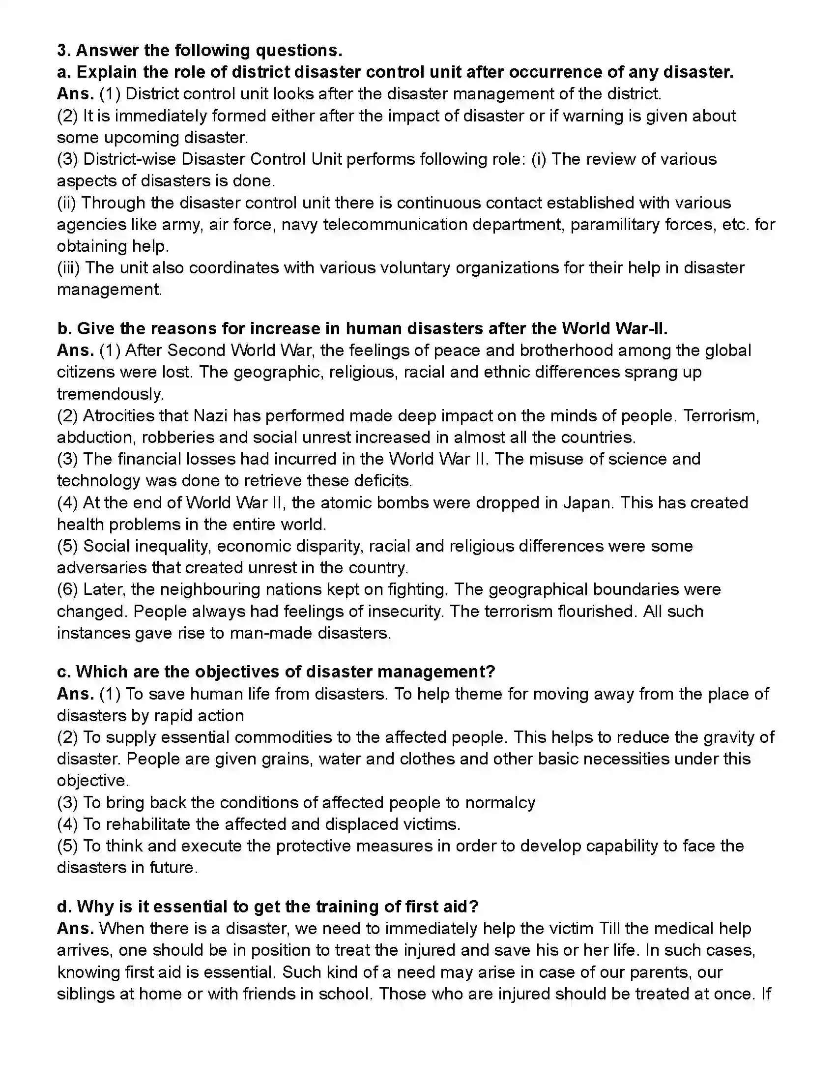 Maharashtra Board Class 10th Science Part - 2 Disaster Management Revision Note 6